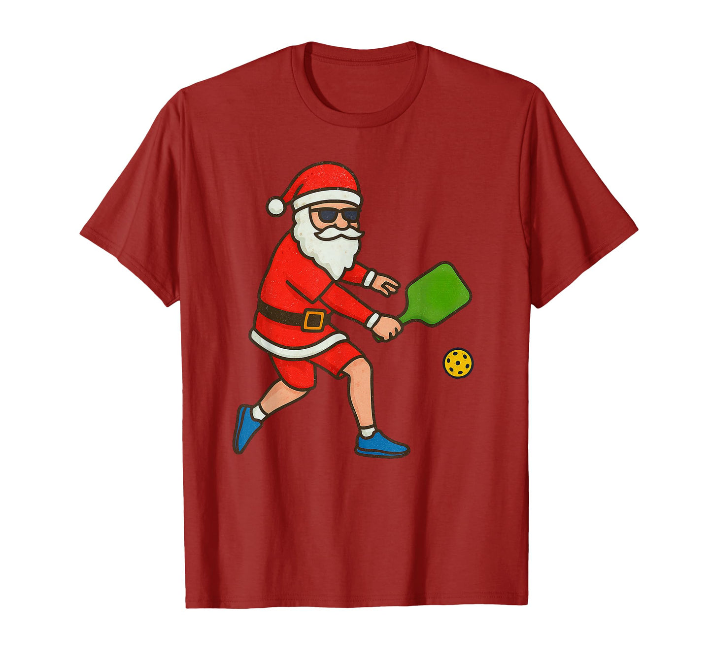 Santa Playing Pickleball Christmas Vintage Funny Xmas T-Shirt