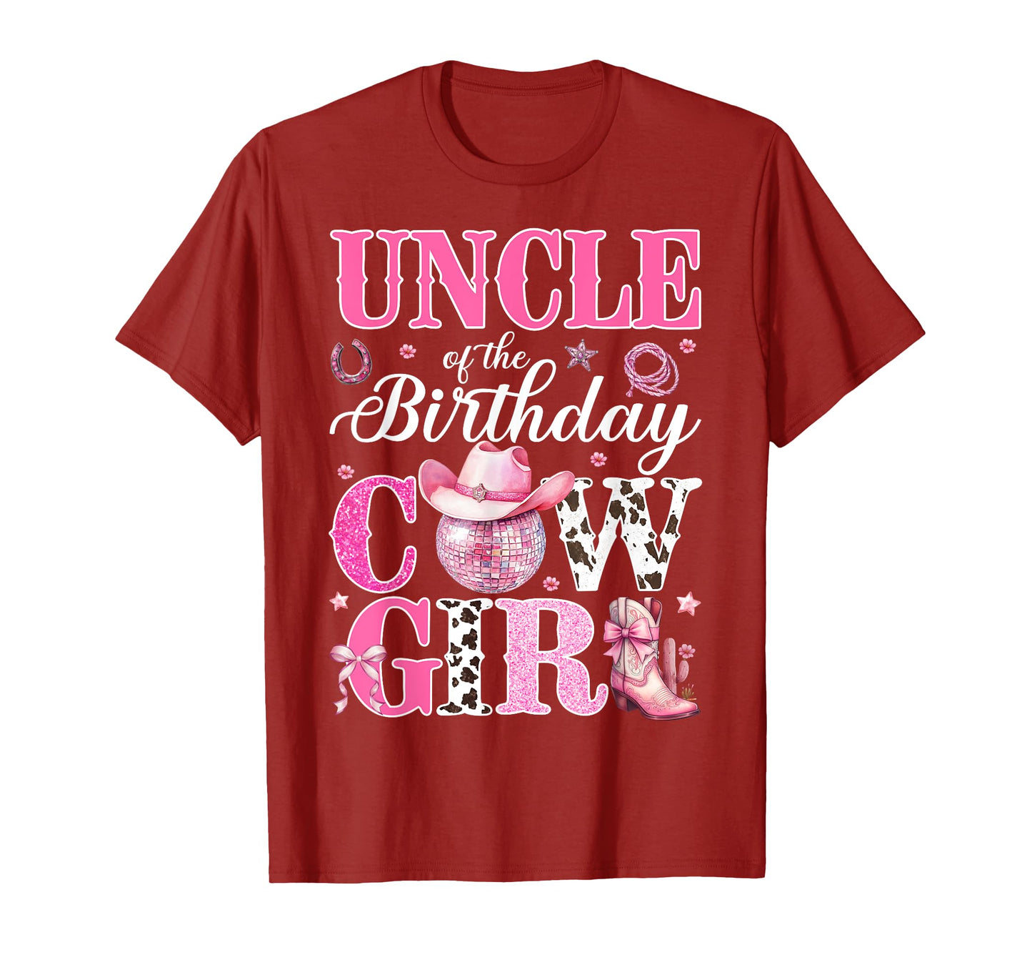 Cute Uncle Of The Birthday CowGirl Rodeo Western Bday Party T-Shirt
