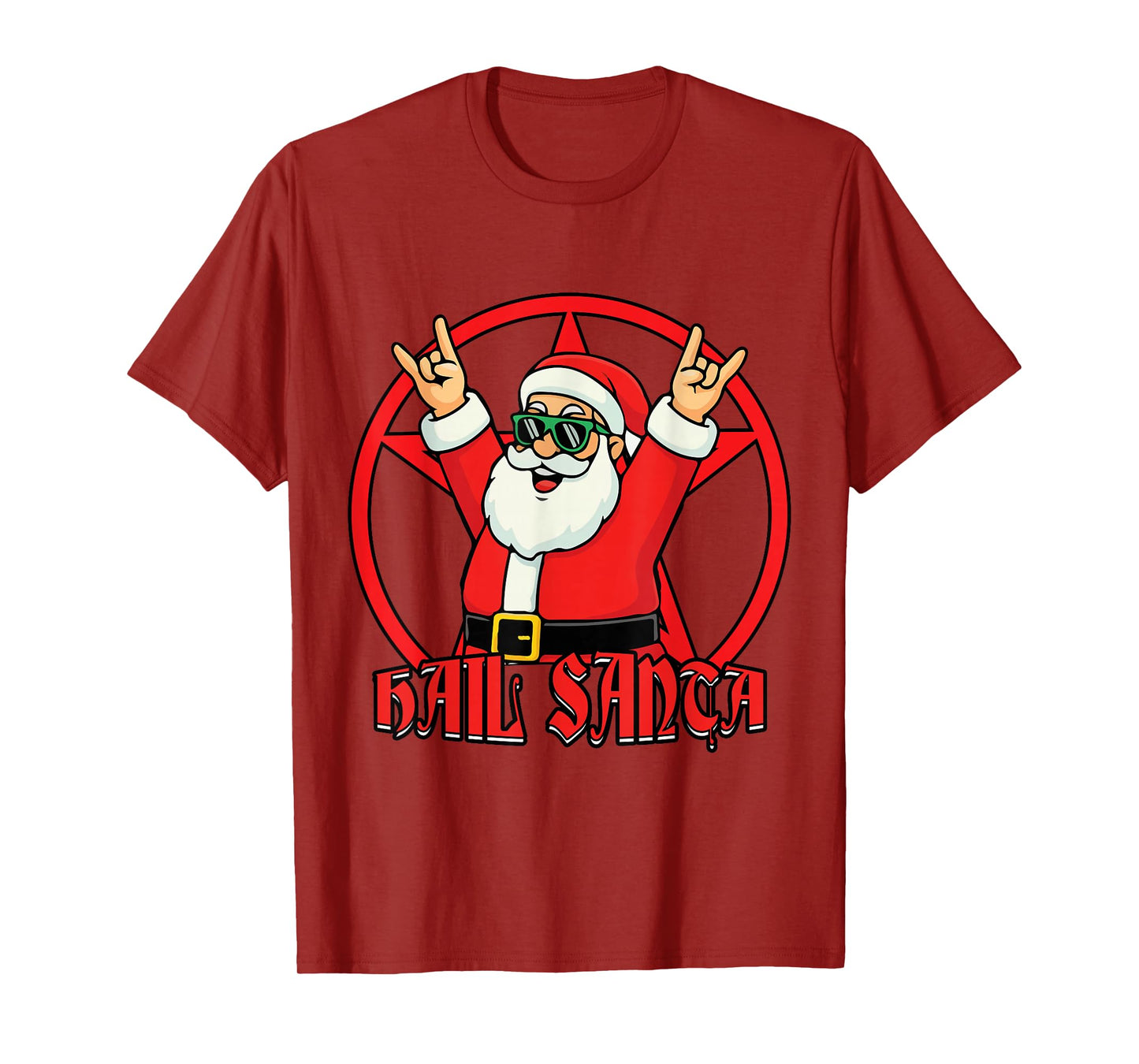 Hail Santa Pagan Solstice Gothic Funny Christmas Santa T-Shirt