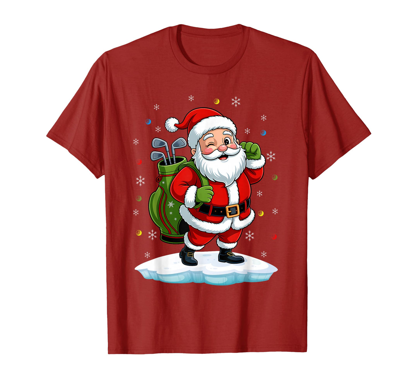 Santa Claus Christmas Golf Lover Golfing Sport Fan Player T-Shirt