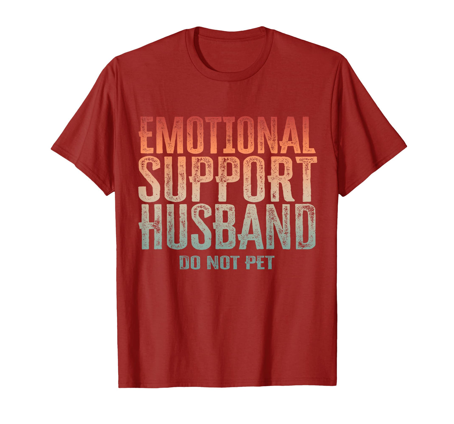 Emotional Support Husband Do Not Pet Vintage Couples T-Shirt