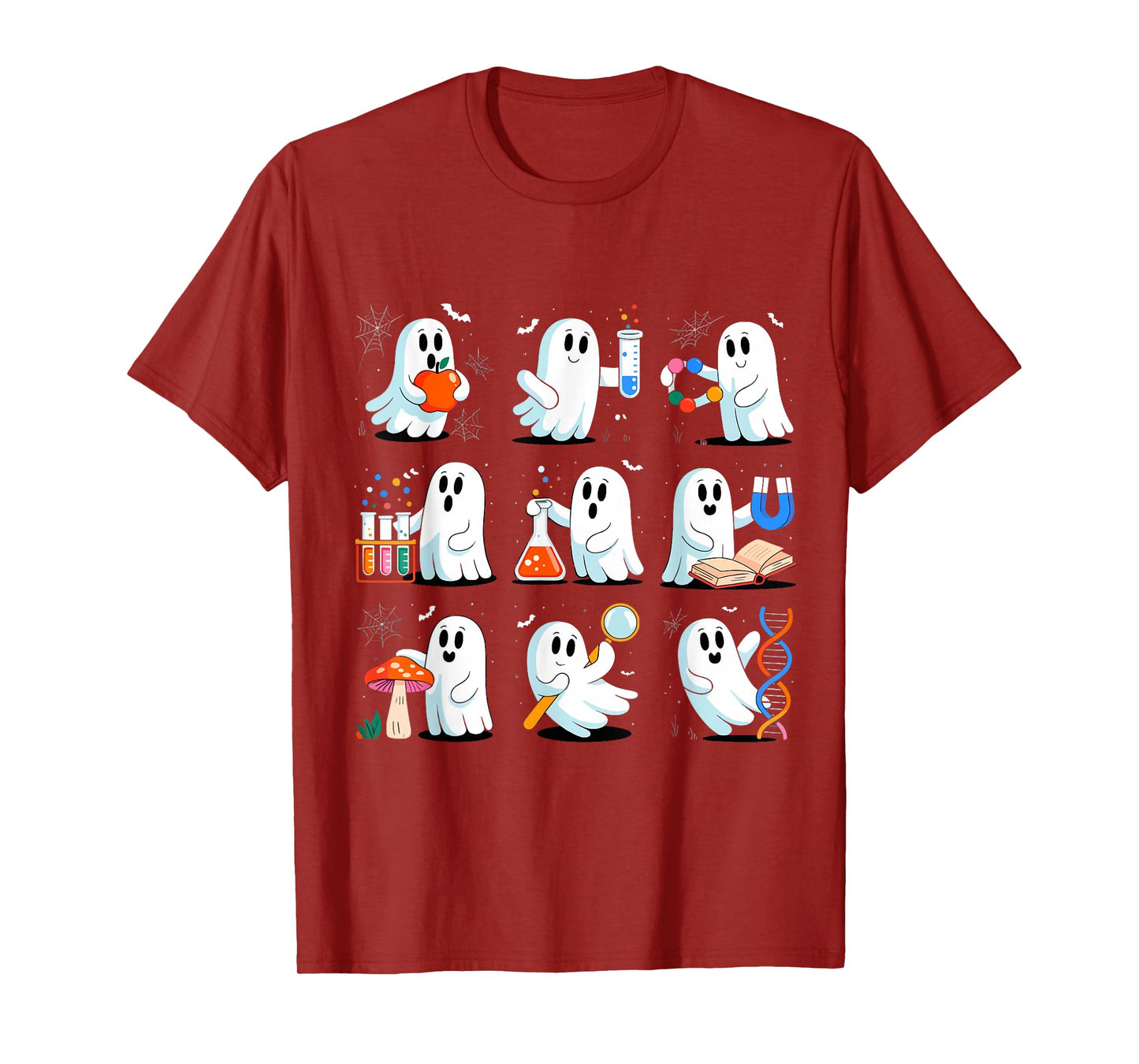 Retro Halloween Science Teacher Ghost Laboratory Teacher T-Shirt