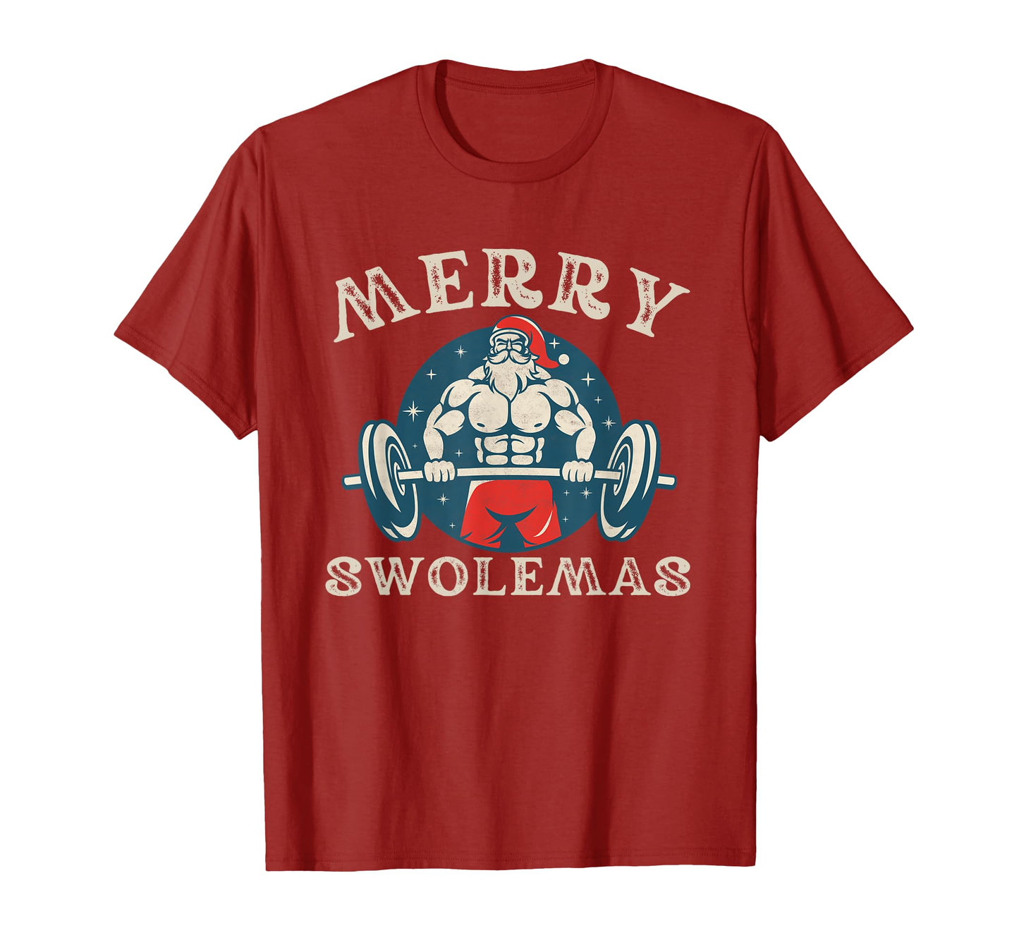 Merry Swolemas Funny bodybuilding Santa Christmas workout T-Shirt