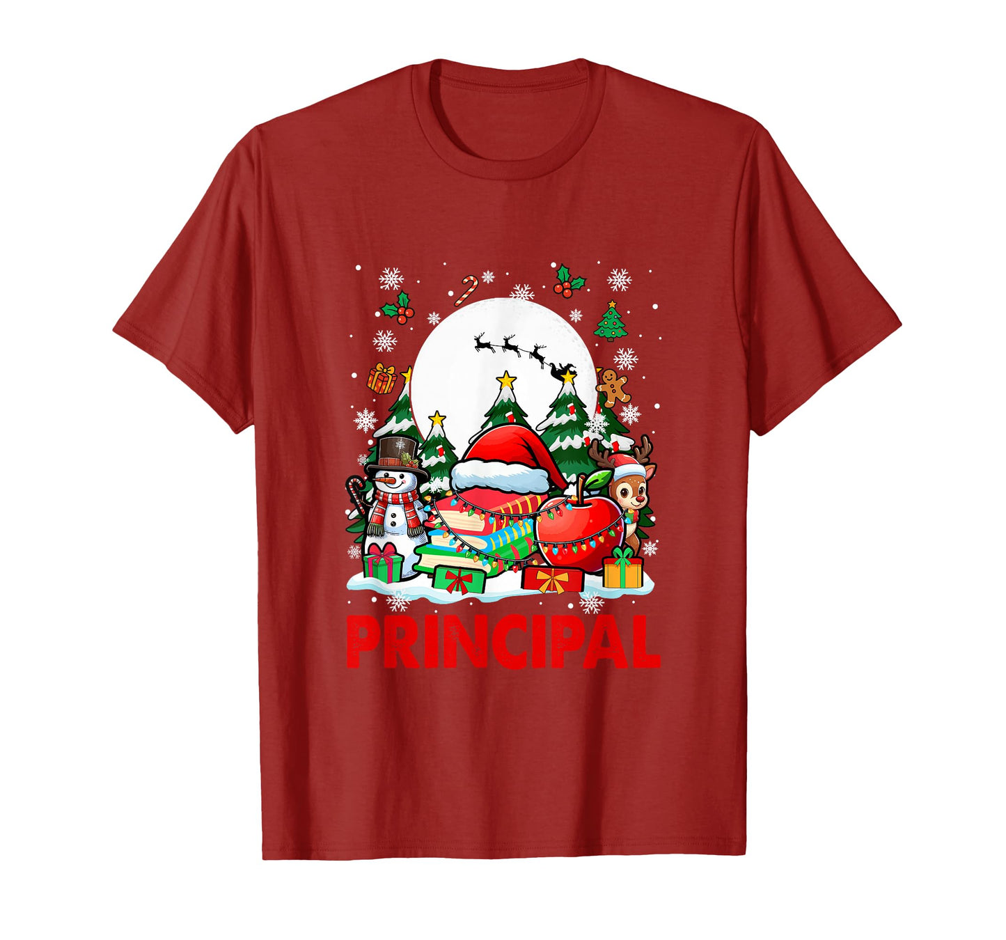 Principal Job Tools Santa Snowmen Reindeer Christmas Trees T-Shirt