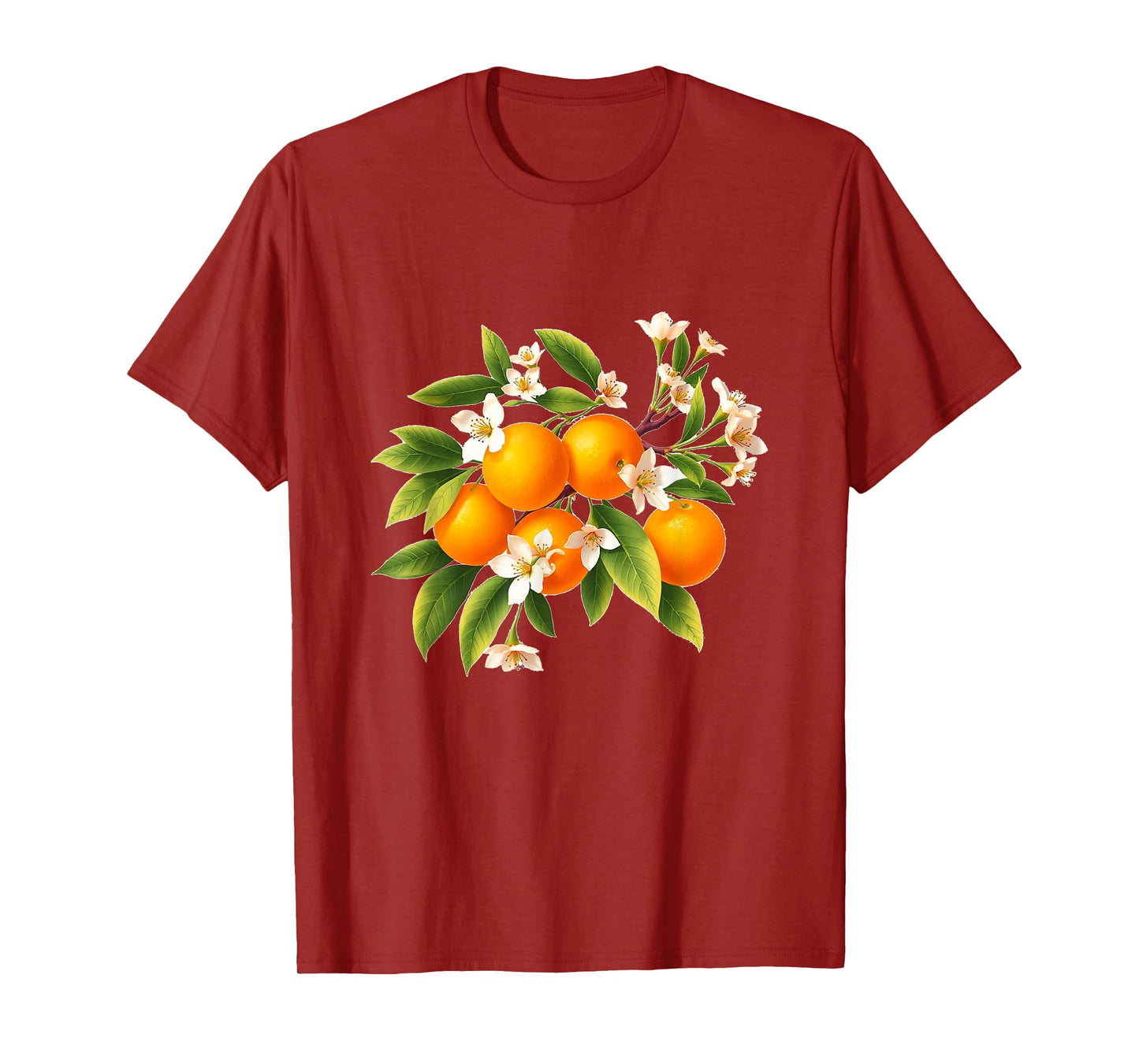 Elegant Orange Blossom Branch - Botanical Fruit Illustration T-Shirt