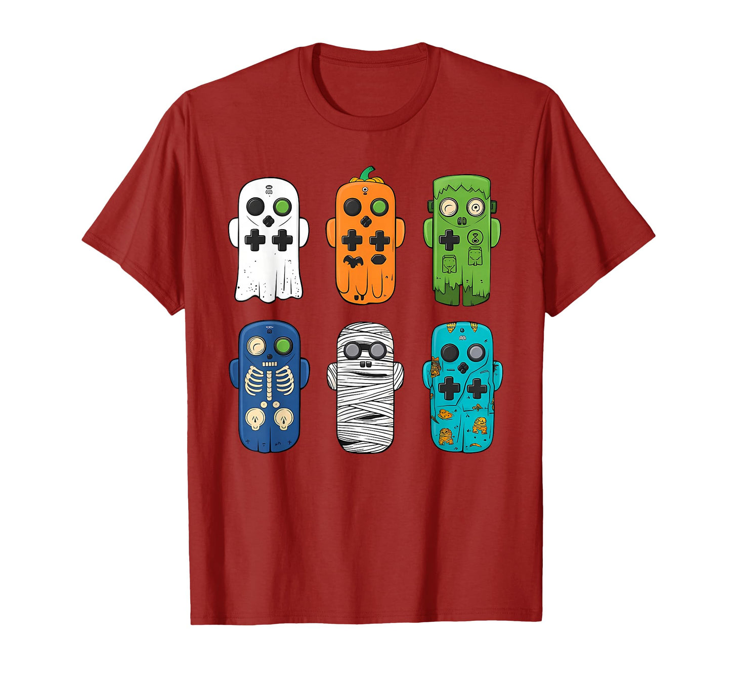 Halloween Skeleton Zombie Gaming Controllers Mummy Boys Kids T-Shirt