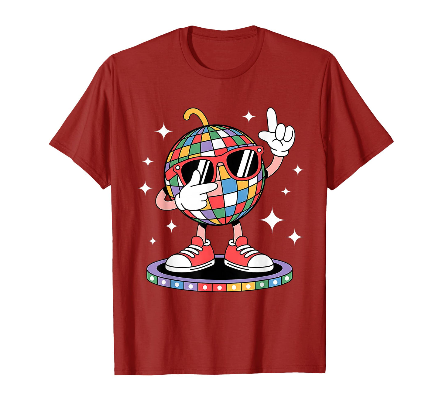 Fun Disco Ball Dabbing Sunglasses 70s Nightclub Dance Party T-Shirt