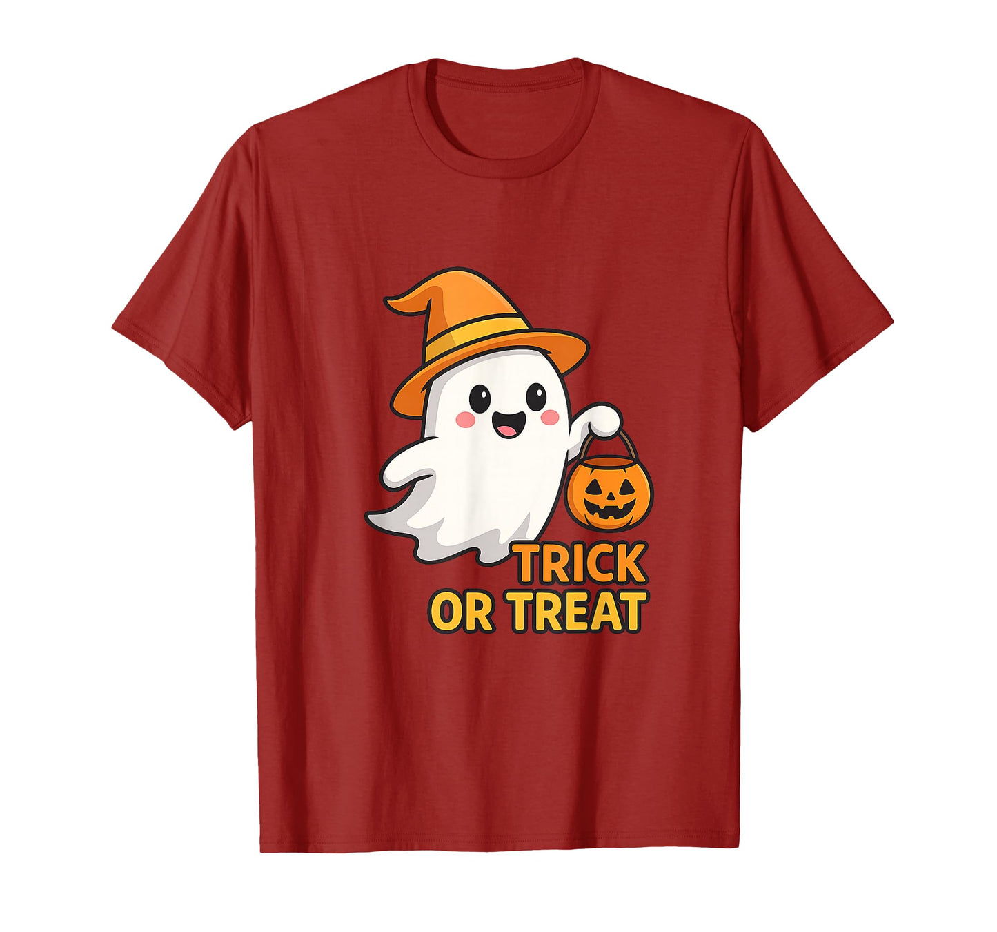 Cute Halloween Ghost with Pumpkin T-Shirt