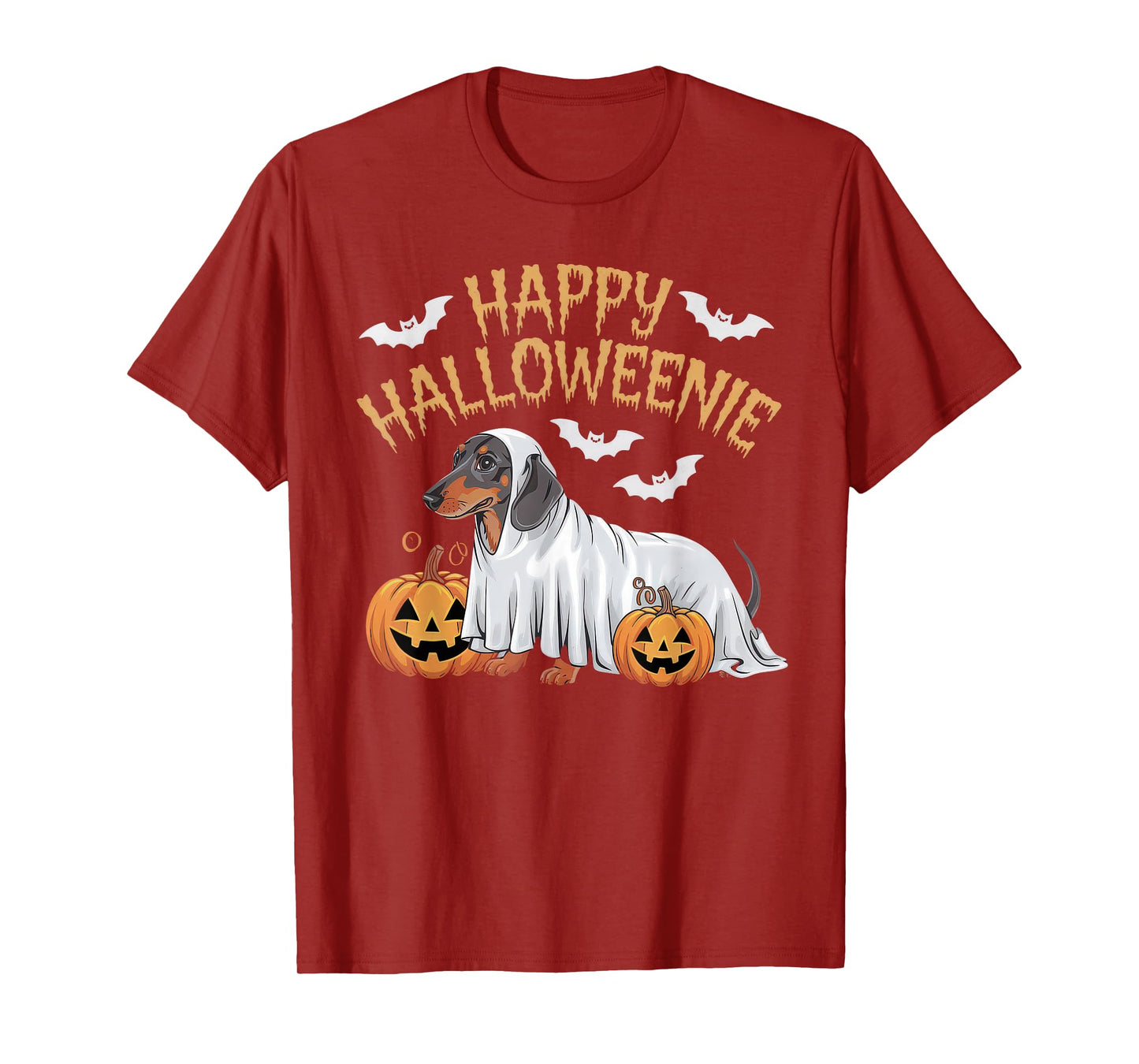 Happy Halloweenie Tshirt Women Men Wiener Monster Party T-Shirt