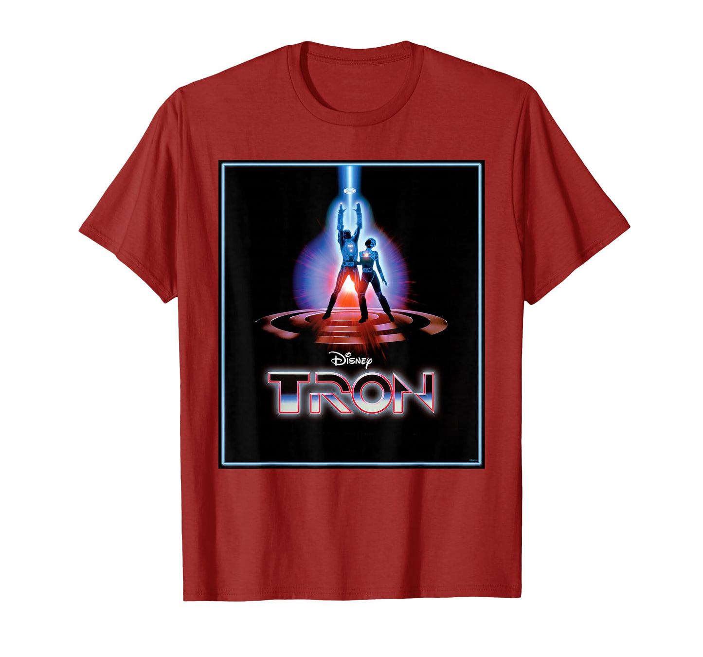Disney TRON Official 1982 Original Movie Poster Art and Logo T-Shirt