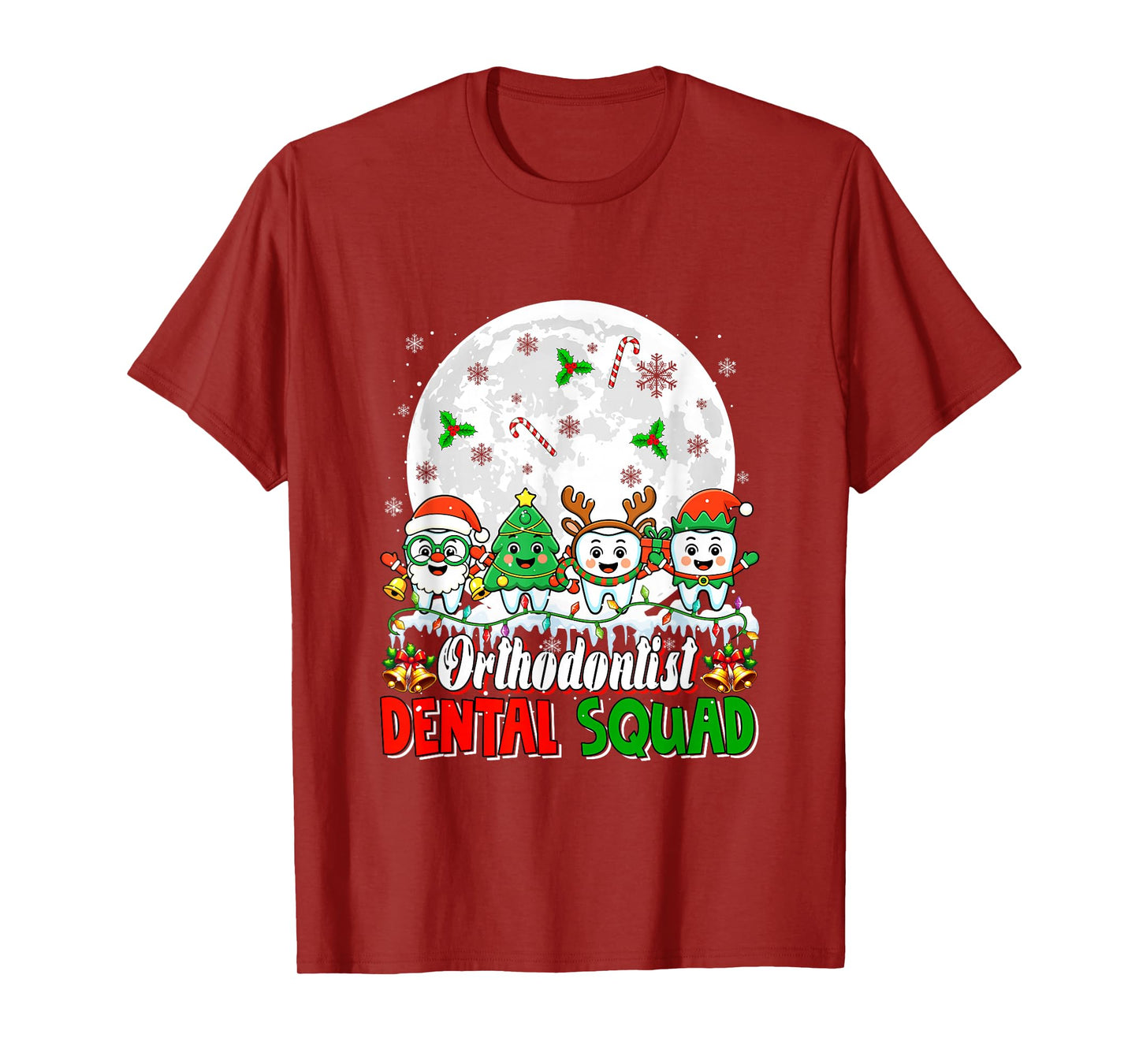 Orthodontist Dental Squad Santa Xmas Tree Teeth Dentist T-Shirt