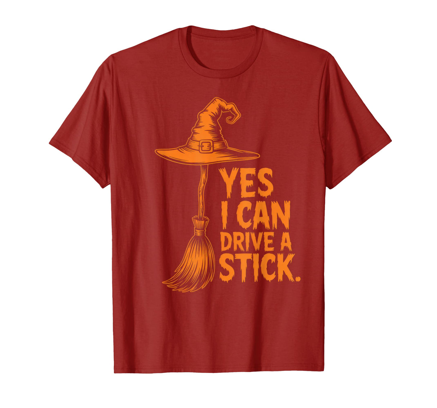 Yes I Can Drive a Stick Funny Halloween Witch Costume T-Shirt