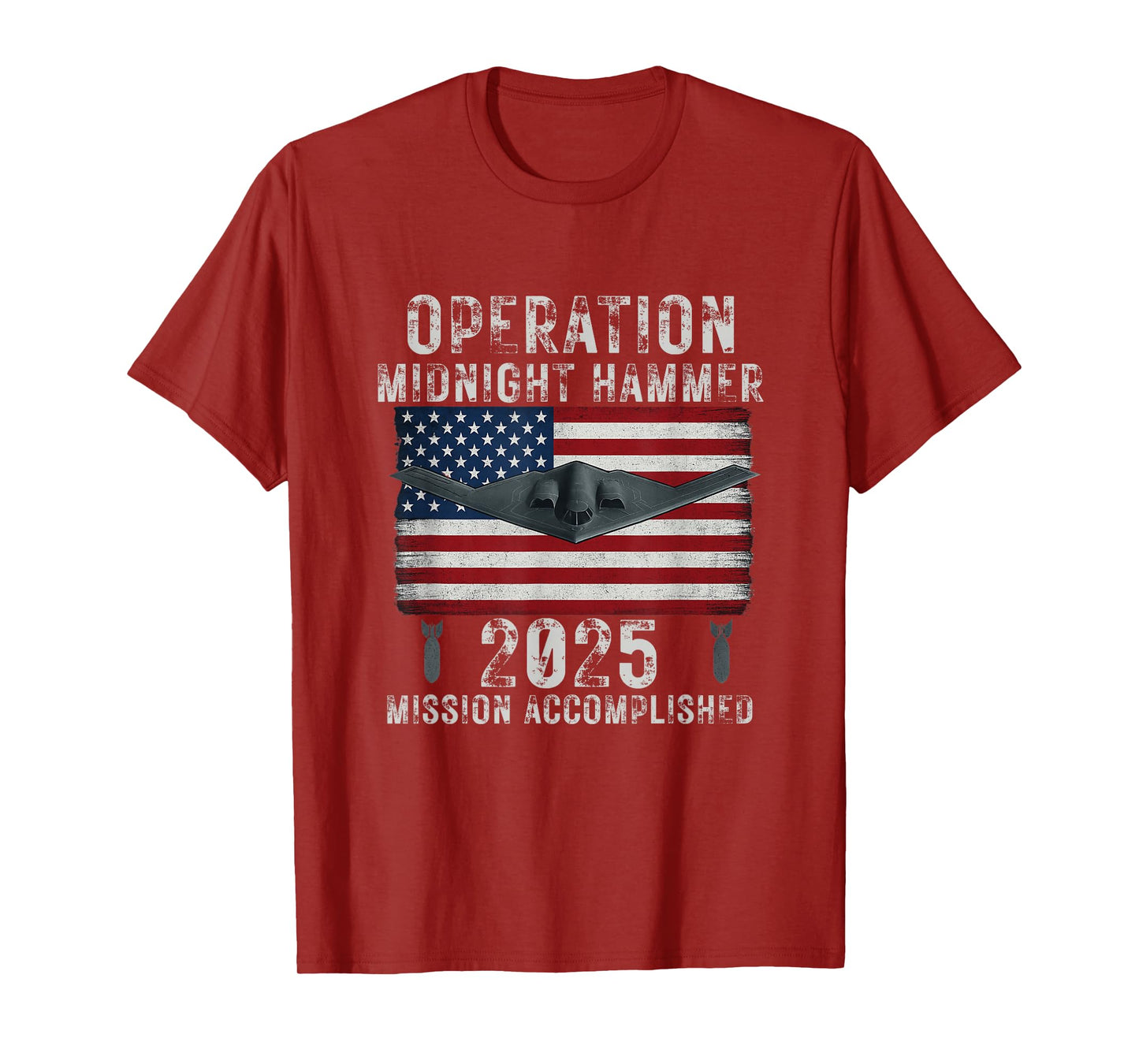 USA Flag Operation Midnight Hammer B-2 Stealth Bomber Jet T-Shirt