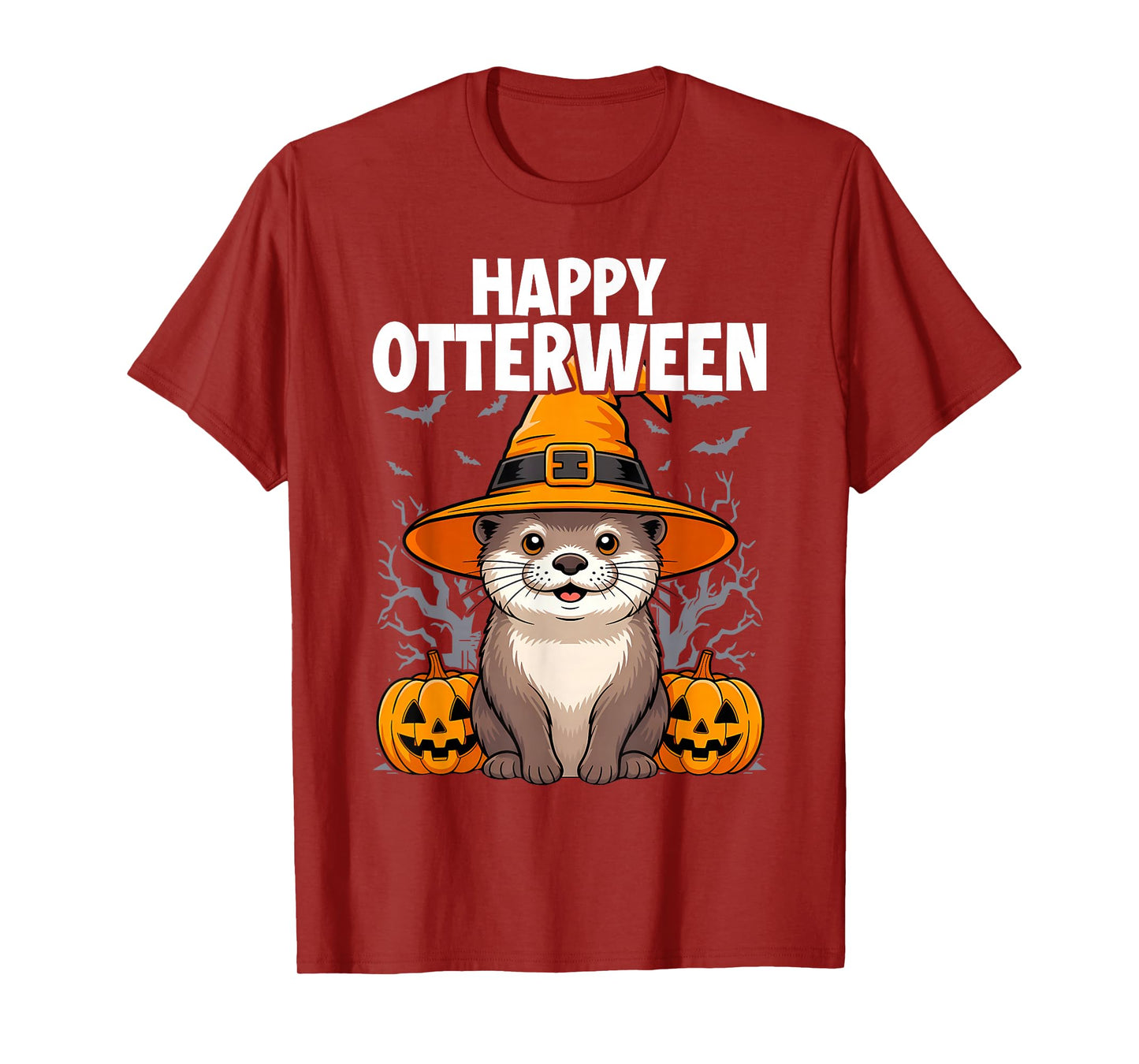 Happy Otterween Witch Sea Otter Pumpkin Halloween Costume T-Shirt