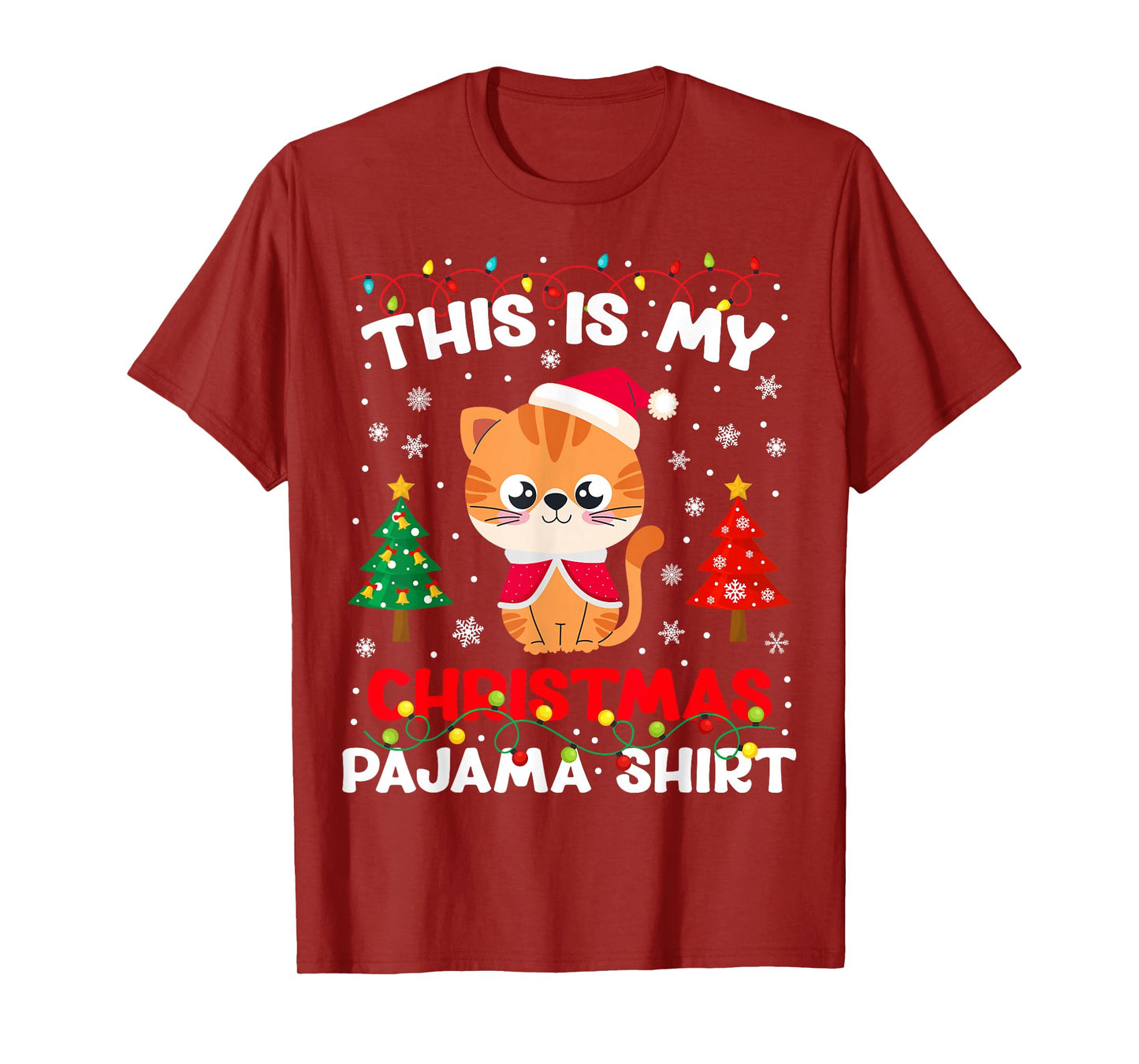 This is My Christmas Pajama Costume Funny Cat Lover Xmas PJs T-Shirt