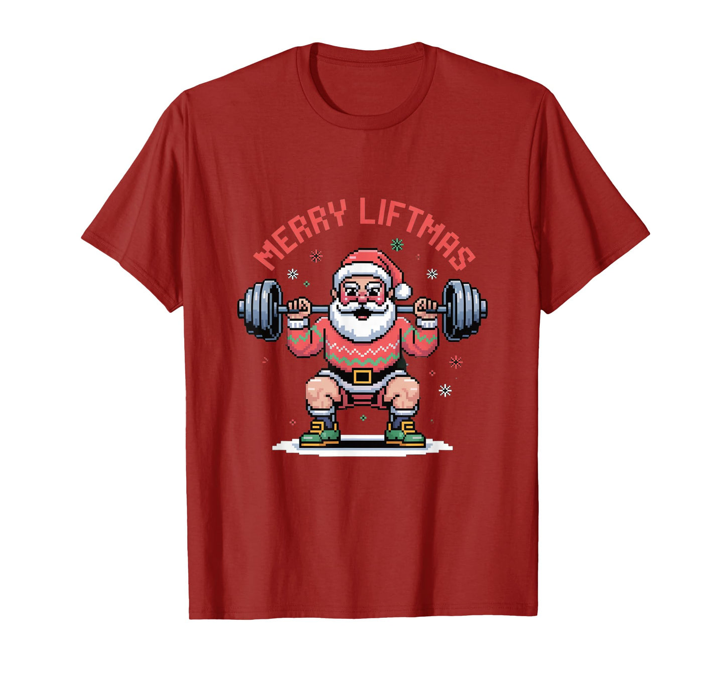 Merry Liftmas Santa Claus Funny Christmas Workout Gym T-Shirt