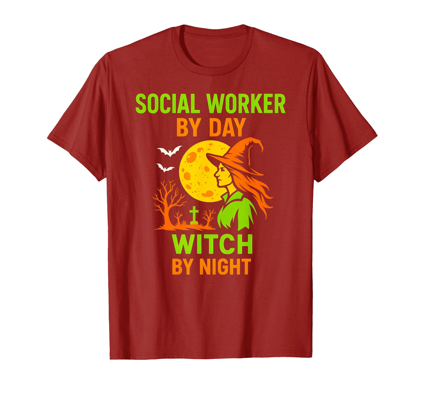 Social Worker Halloween Witch by Night Cool Womans Costume T-Shirt