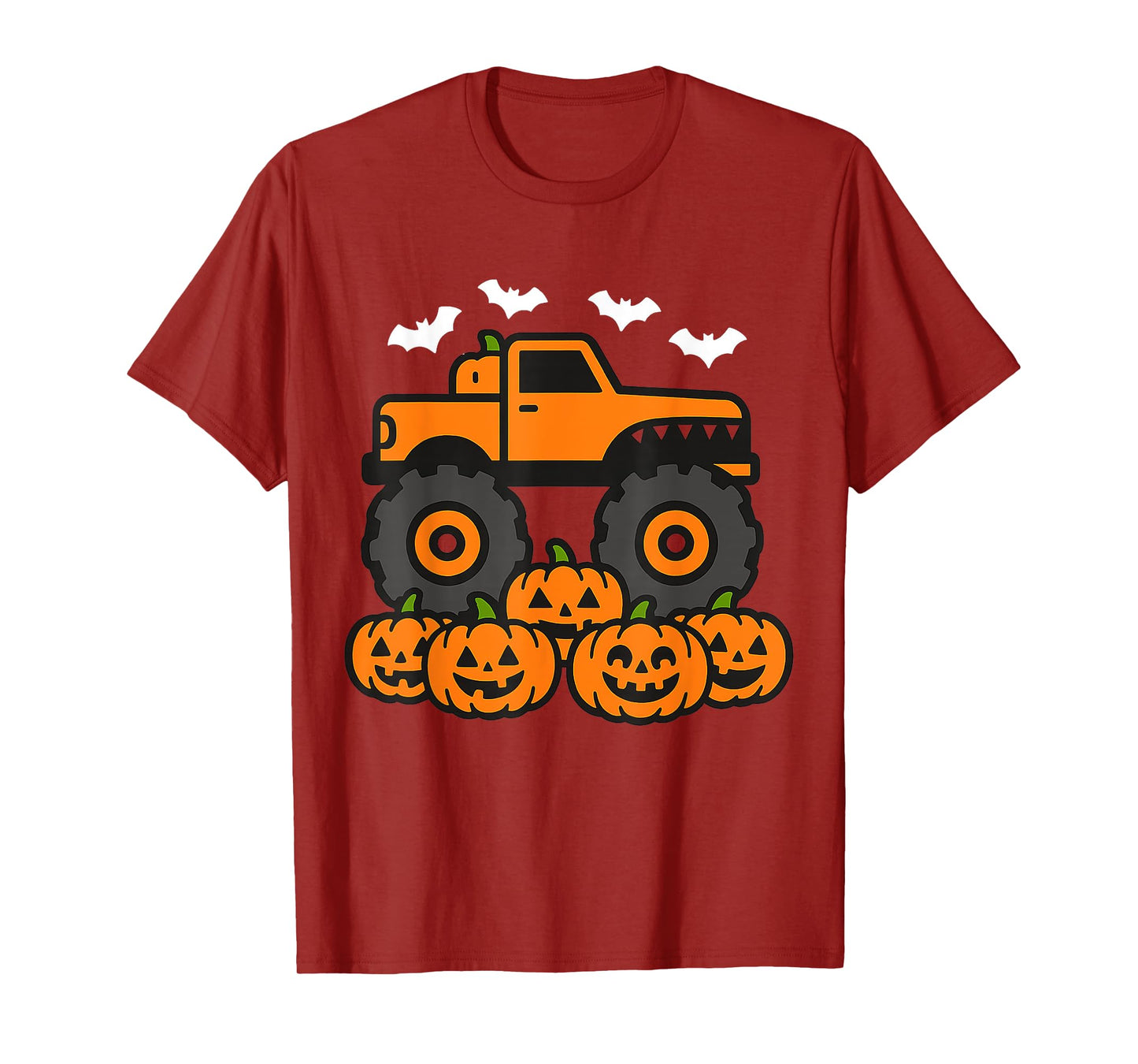 Monster Truck Ghost Pumpkin Halloween Costume Toddler Boys T-Shirt