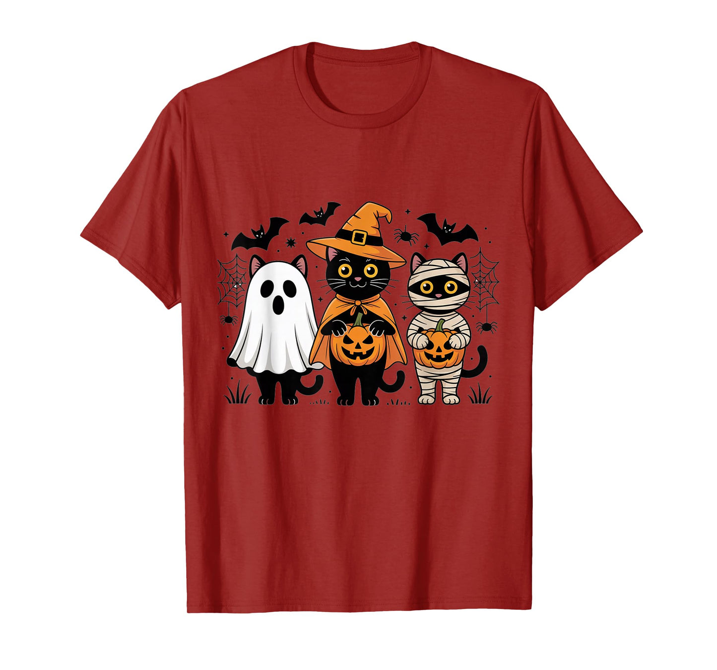Funny Black Cats Ghost Mummy Halloween Costume Boys Girls T-Shirt