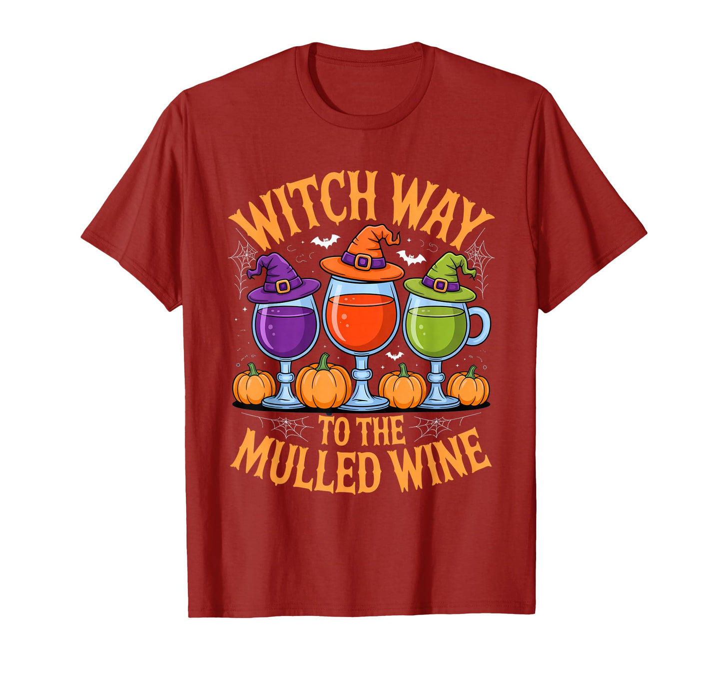Witch Way to The Mulled Wine Funny Halloween Party Outfit T-Shirt