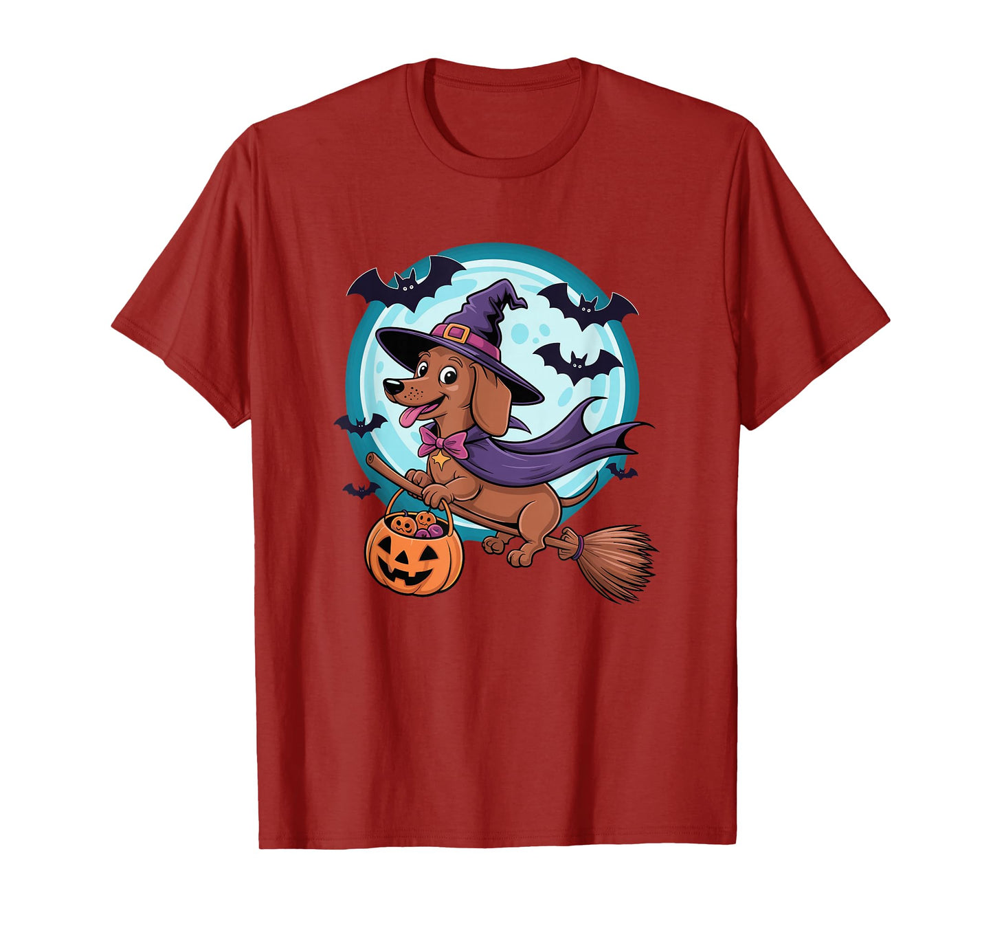 Halloween Witch Dachshund Moon Dachshunds Doxie T-Shirt