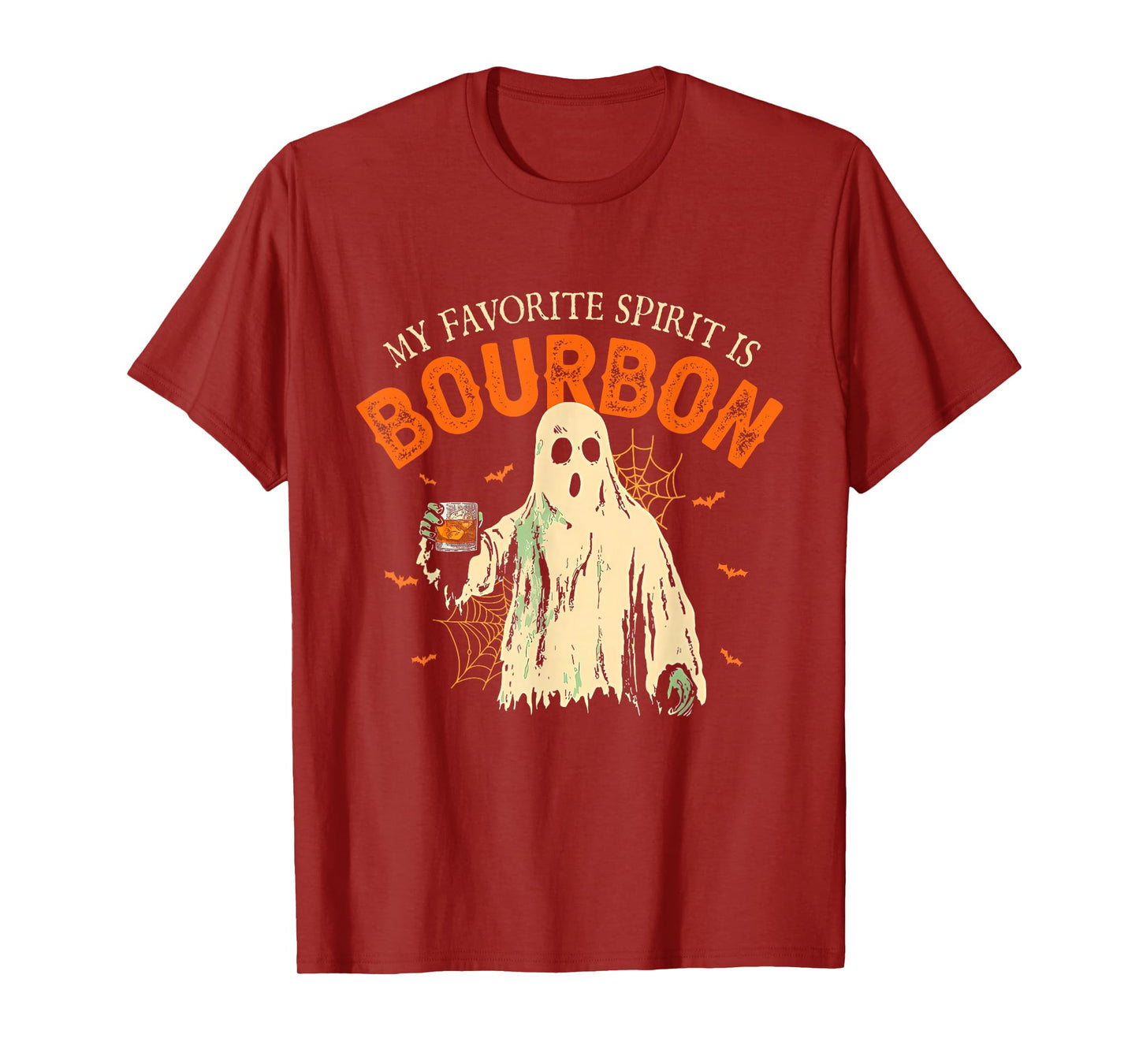 My Favorite Spirit Is Bourbon Funny Ghost Halloween Costume T-Shirt