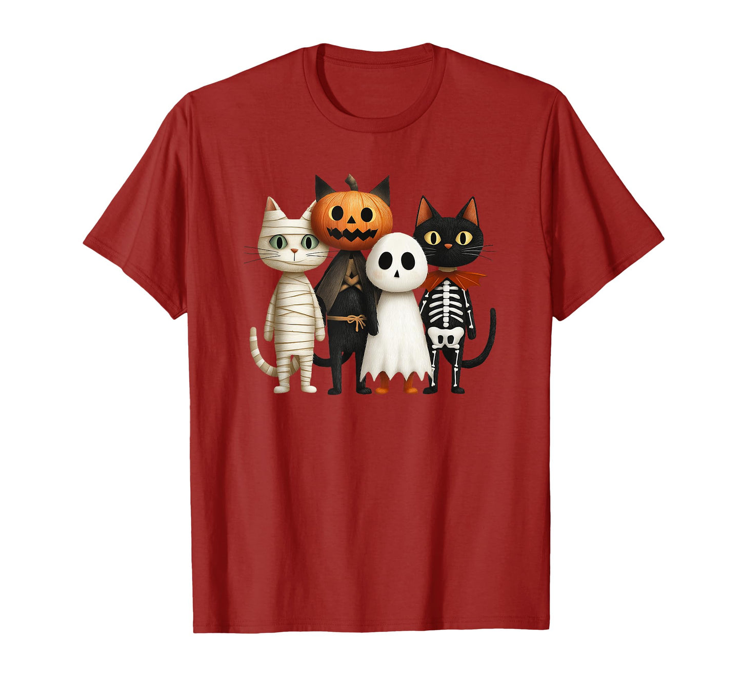Cute Cat Boo Funny Spooky Skeleton Halloween Costume T-Shirt