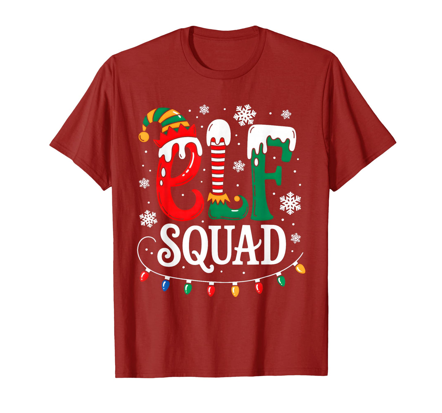 Funny Elf Family Christmas Matching Pajamas Xmas Elf Squad T-Shirt