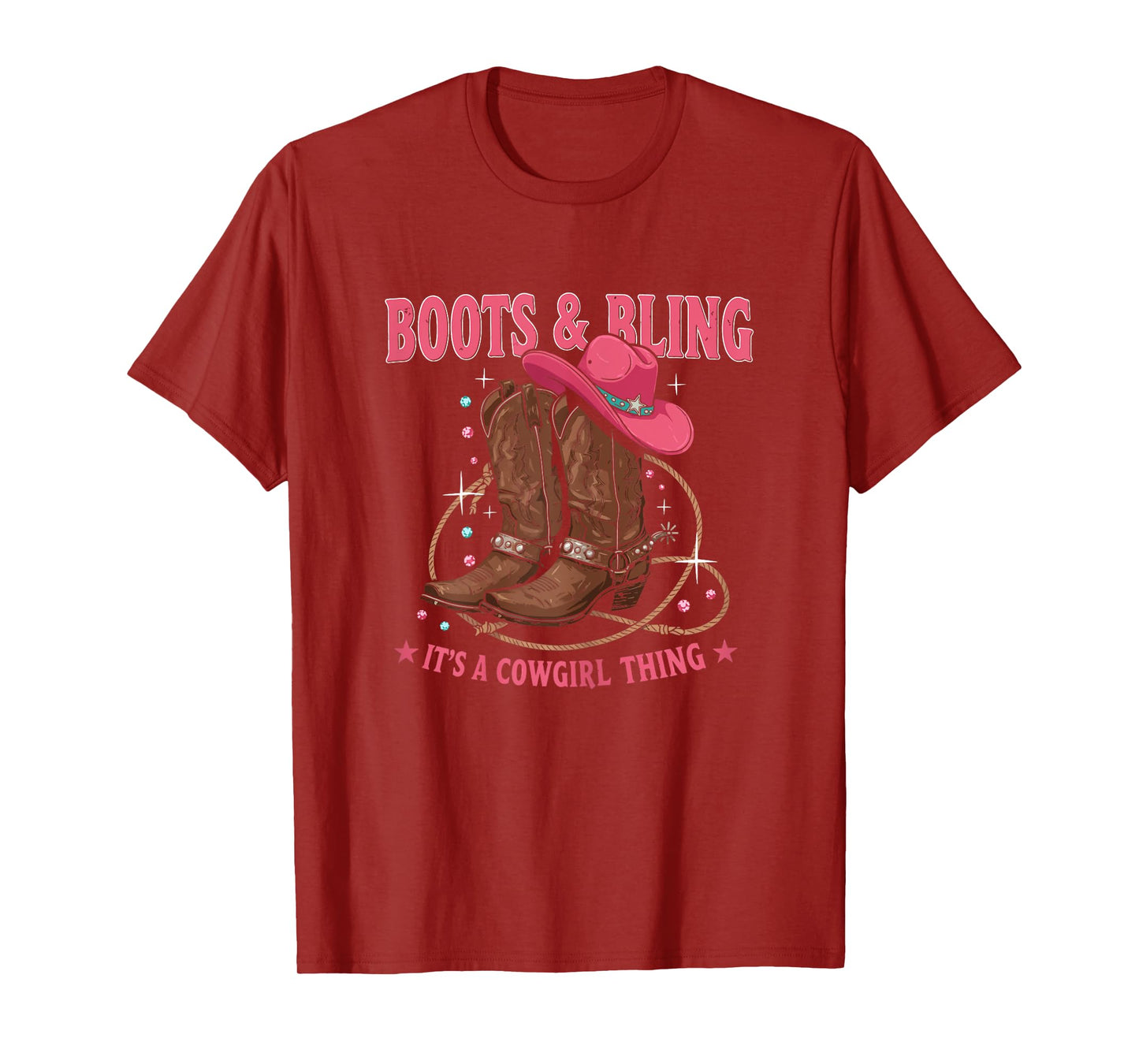 Howdy Country Rodeo Girl Western Boots & Bling its a Cowgirl T-Shirt