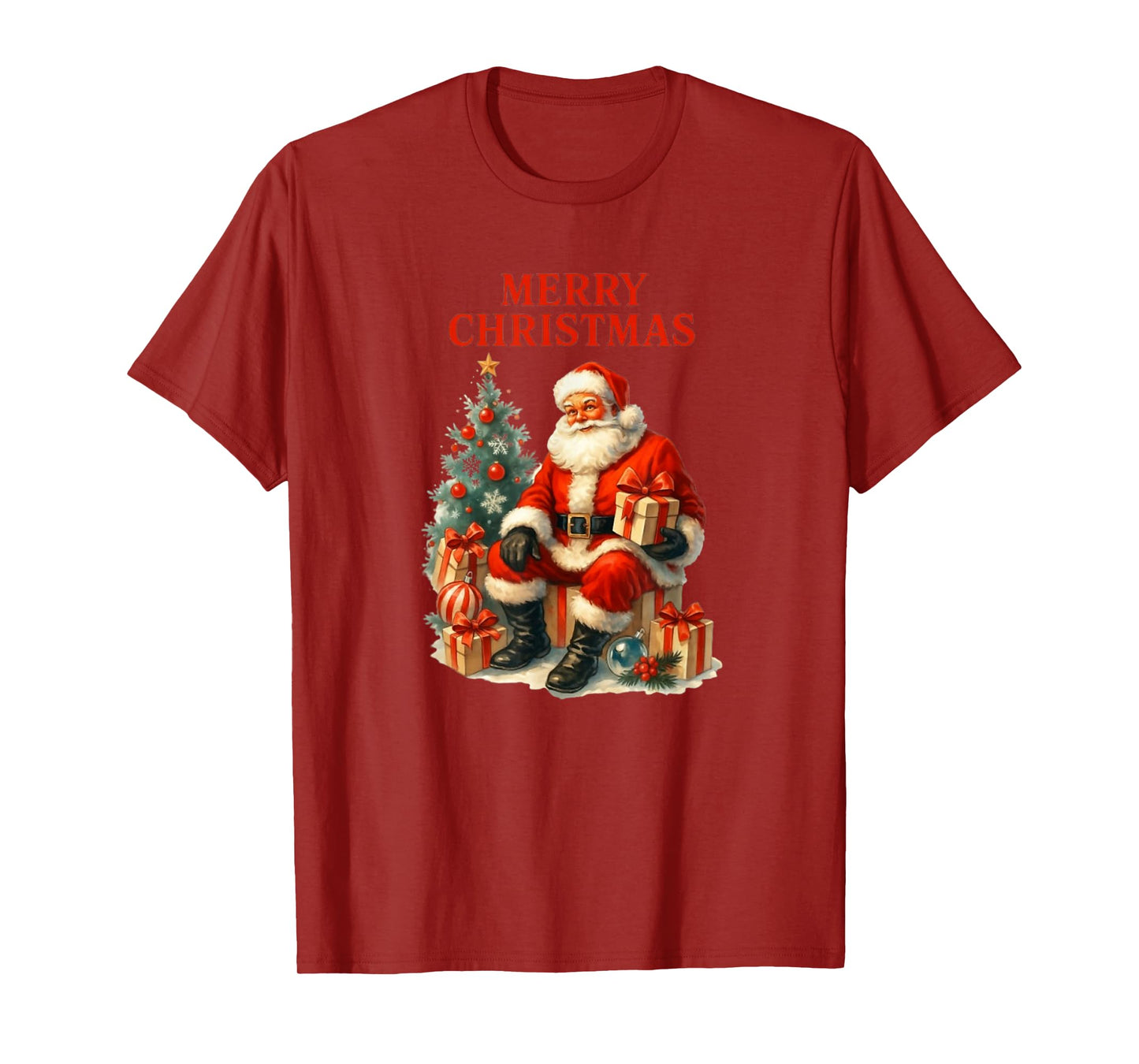 50's Style Santa Christmas Design T-Shirt