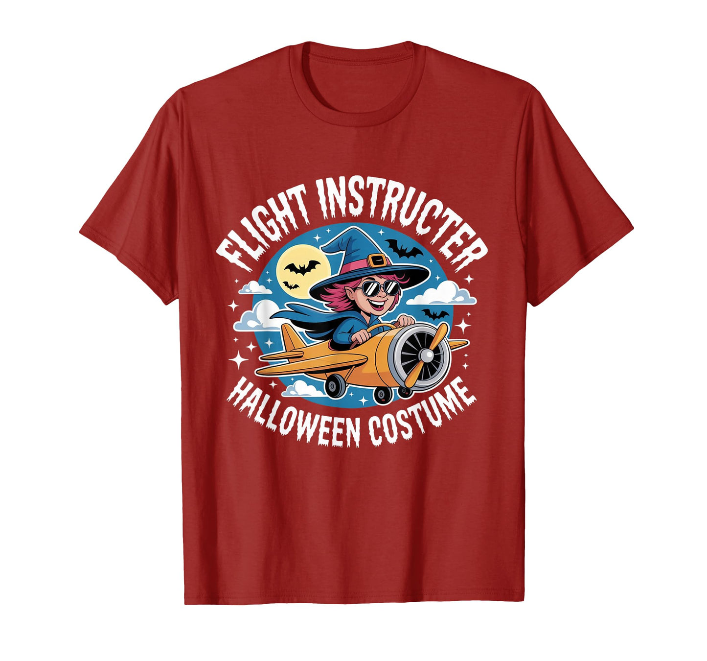 Flight Instructor Witch Funny Halloween Costume T-Shirt
