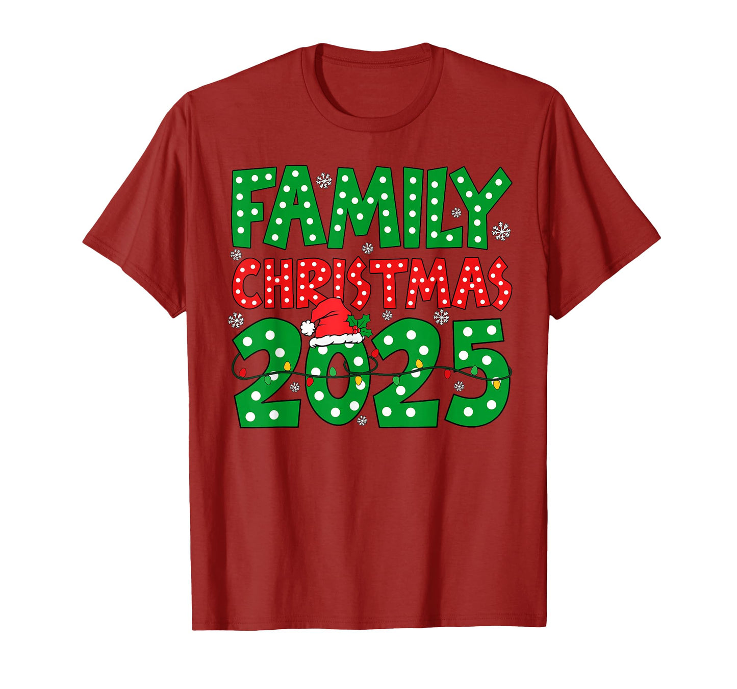 Family Christmas 2025 Xmas Lights Snowflake Pajamas Holiday T-Shirt
