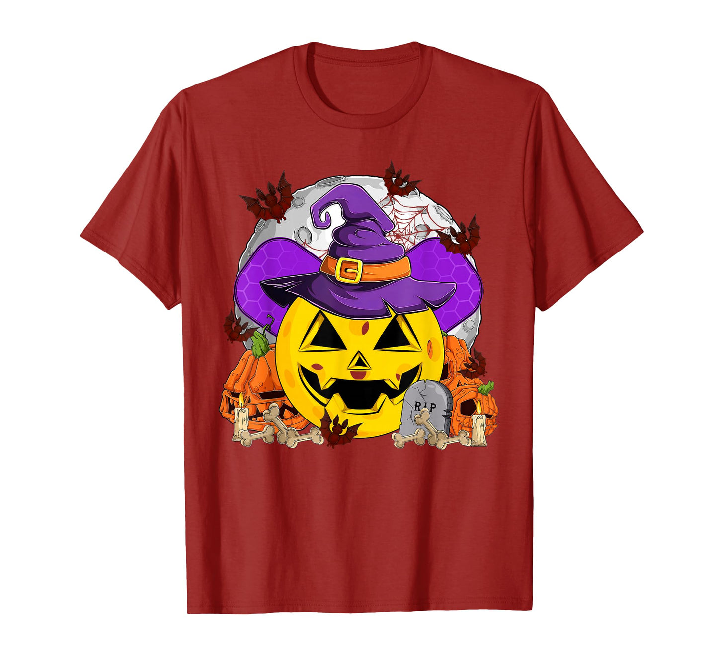 Funny Pickleball Paddle & Witch Hat Halloween Costume Women T-Shirt