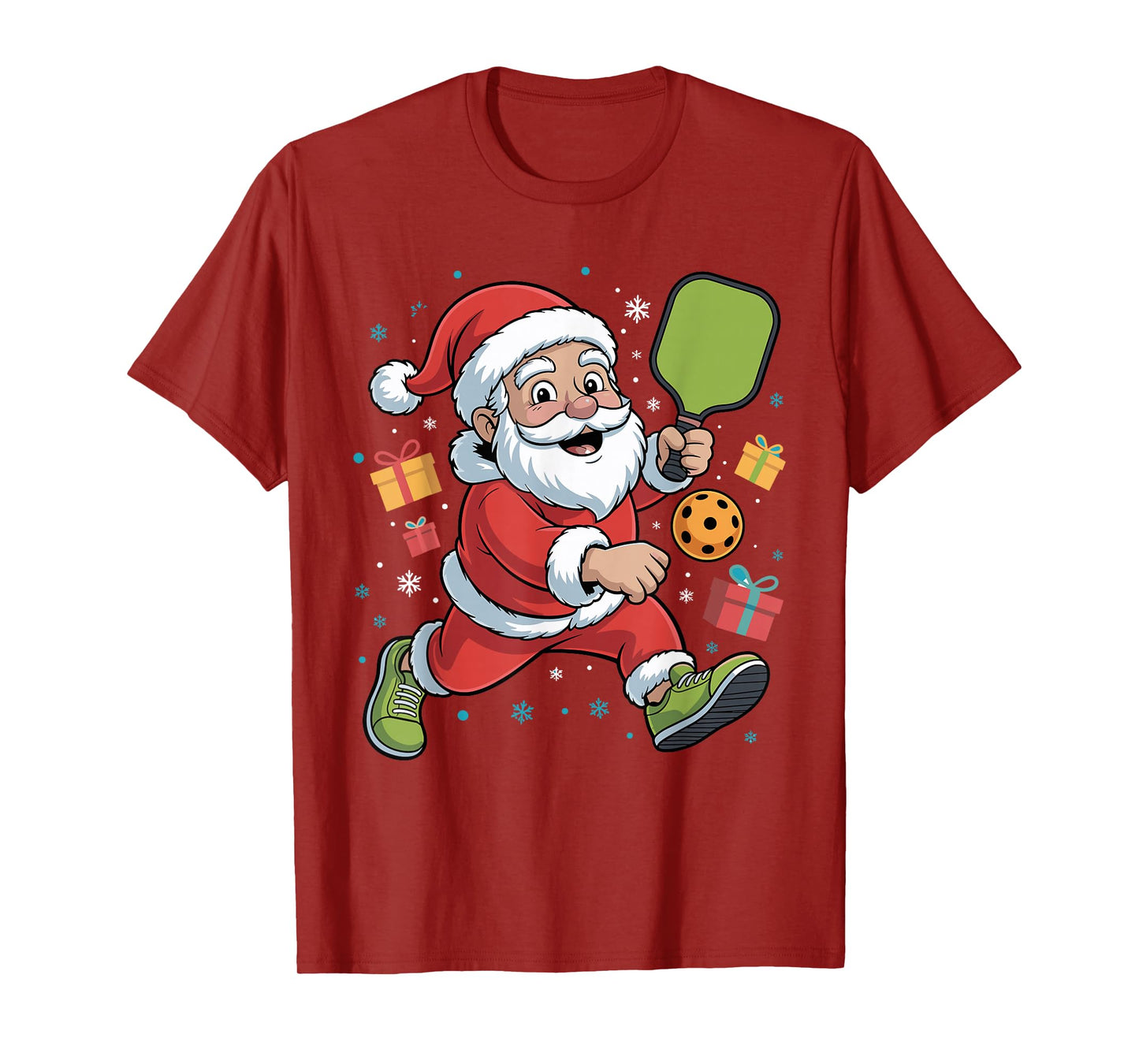 Funny Santa Playing Pickleball Holiday Christmas Xmas Pajama T-Shirt