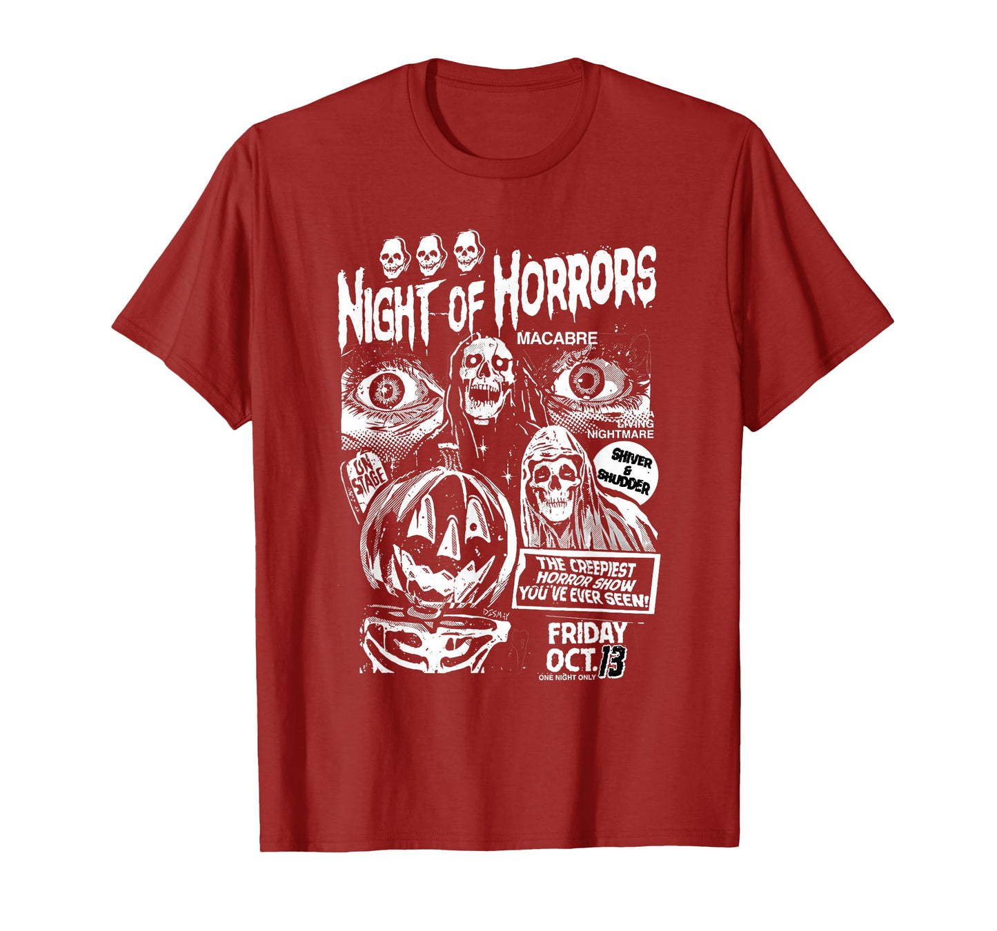 Vintage Punk Scary Night Of Horrors Ghosts Spooky Halloween T-Shirt