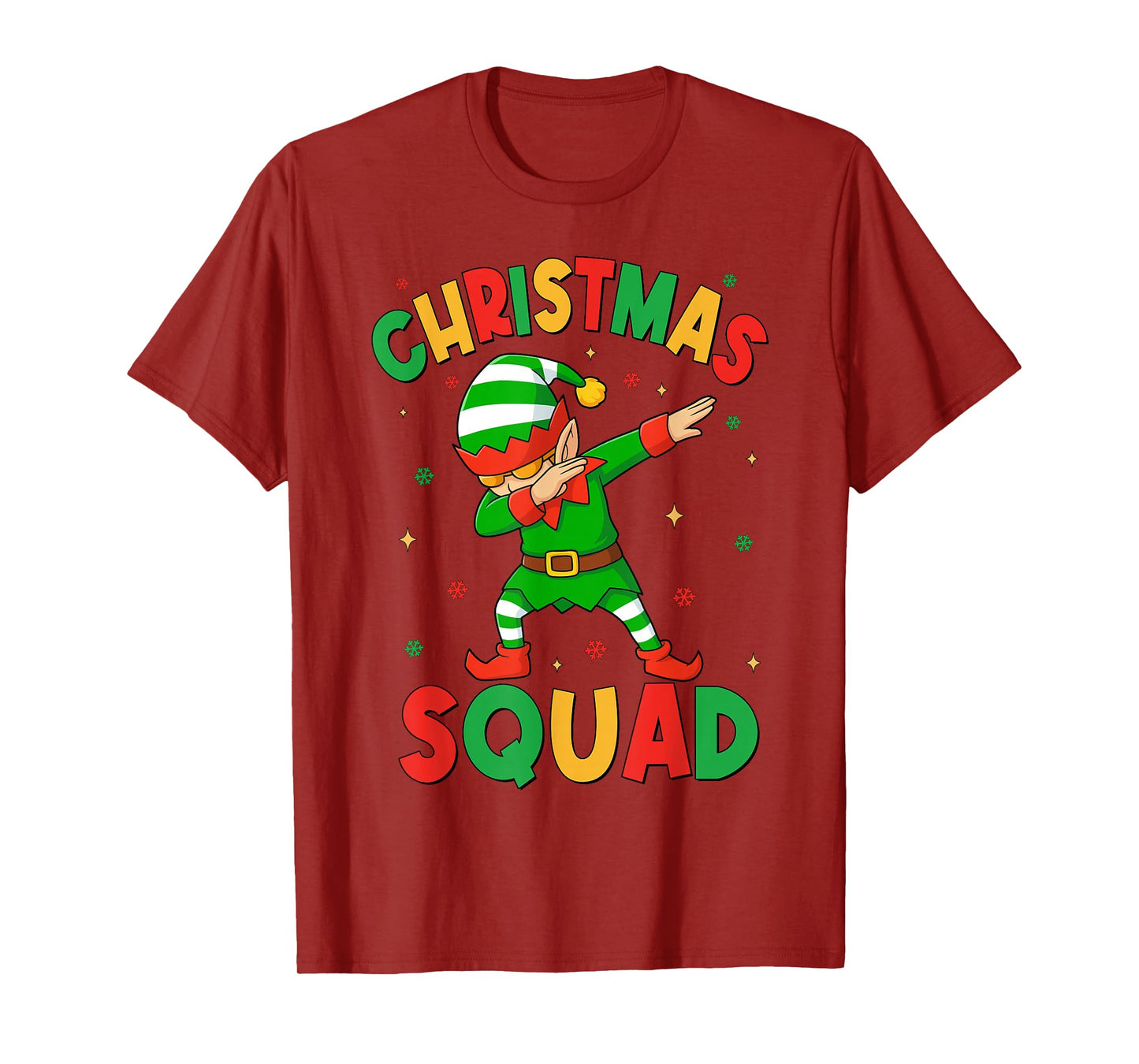 Dabbing Christmas Squad Santa Elf Family Matching Pajamas T-Shirt