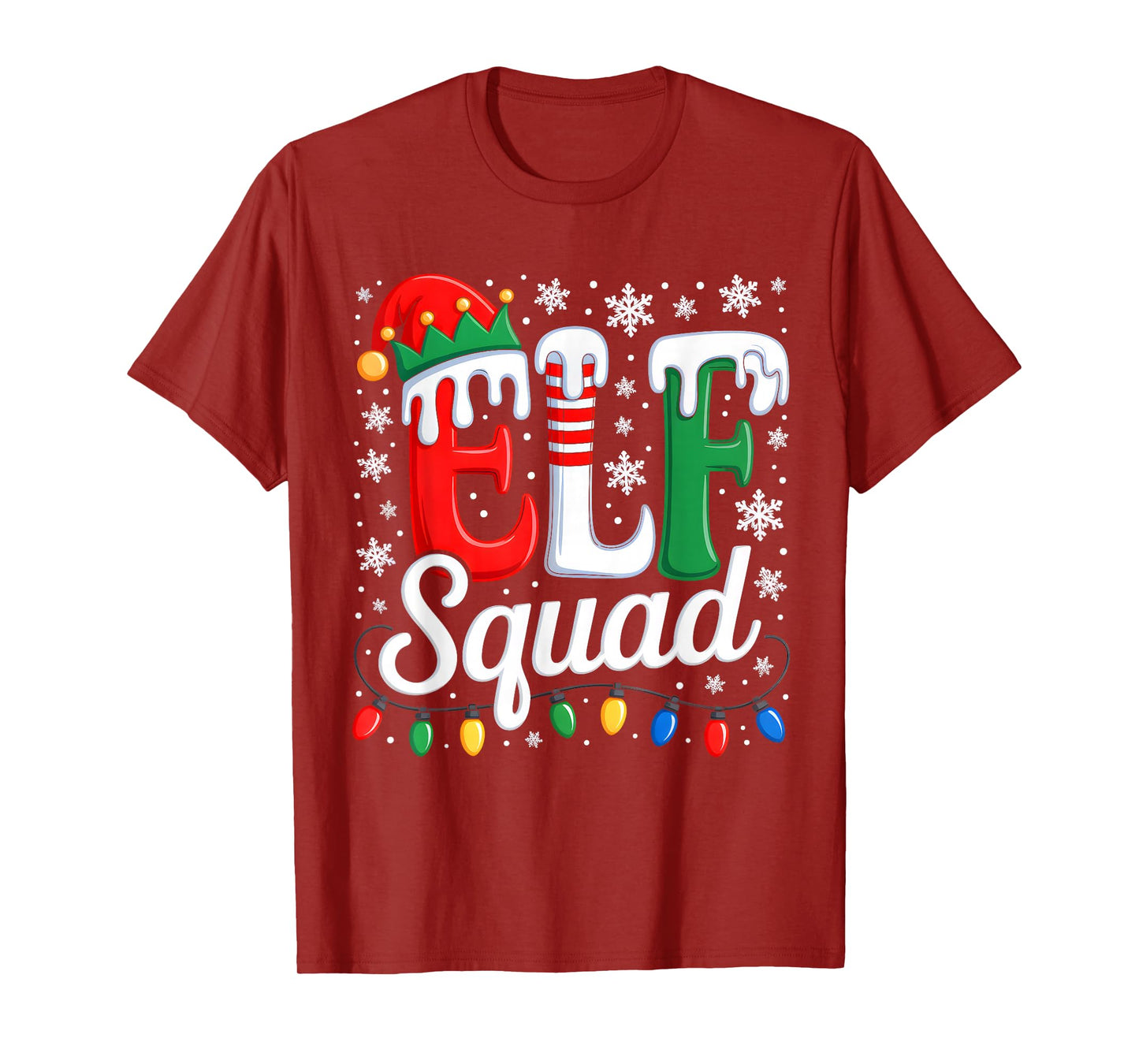 Elf Squad Funny Elf Family Christmas Matching Pajamas Xmas T-Shirt
