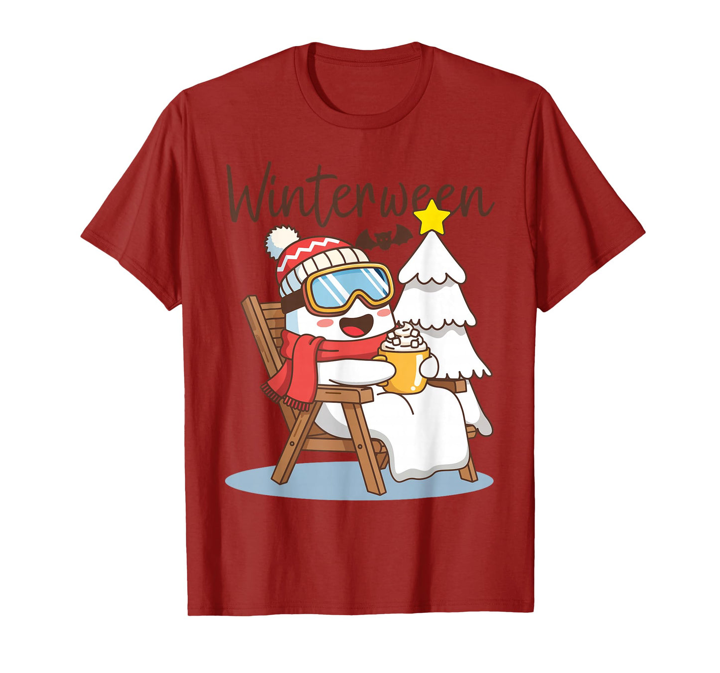 Winterween Ghost Hot Chocolate Winter Halloween Christmas T-Shirt