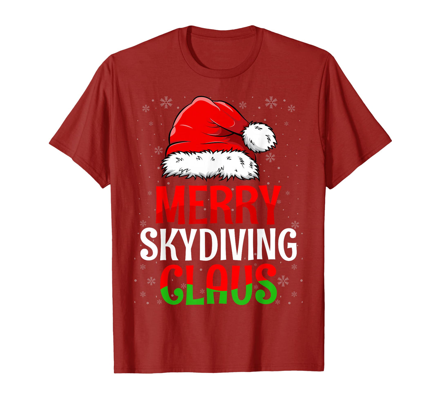 Merry Skydiving Claus Christmas Day Skydiver Santa Hat Xmas T-Shirt