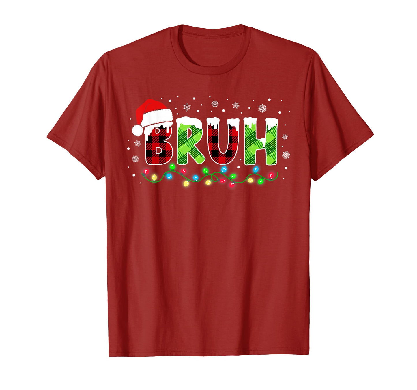 Bruh Christmas Shirt for Boys Teens Kids Family Xmas Pajamas T-Shirt