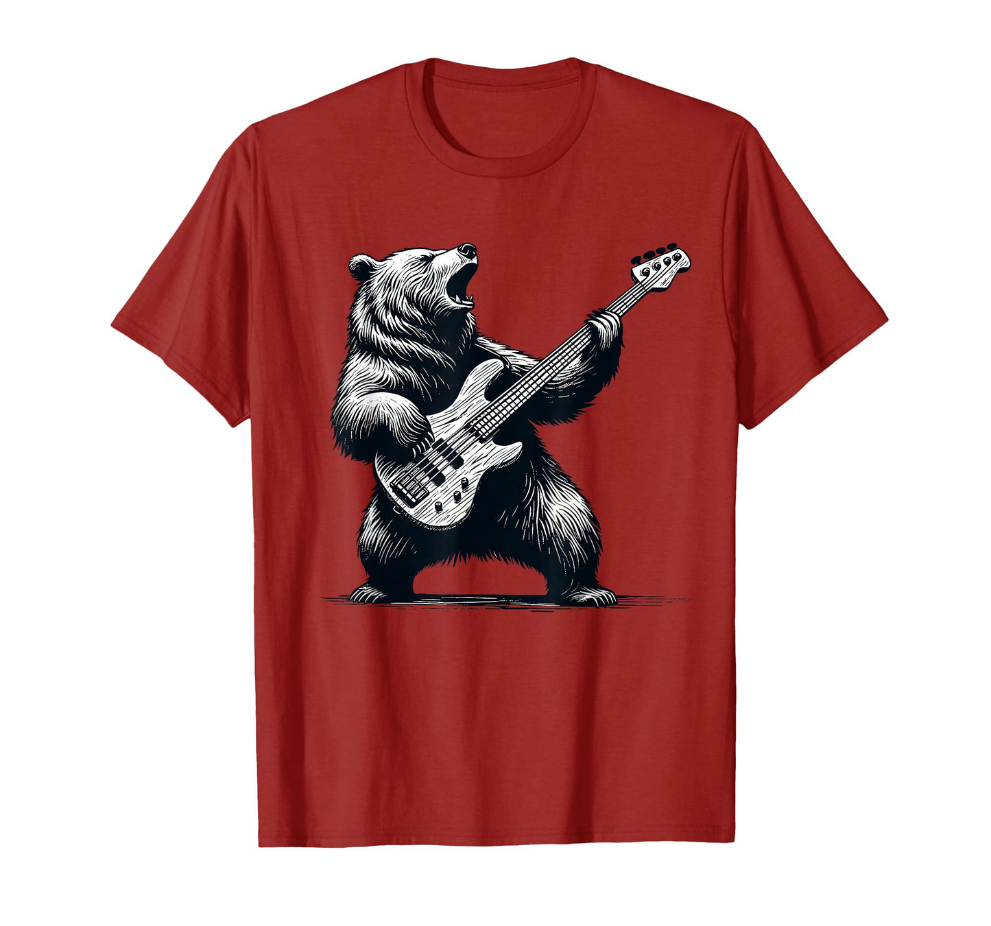 Rocking Bear Bass Guitar Player Concert Festival Music Cool T-Shirt