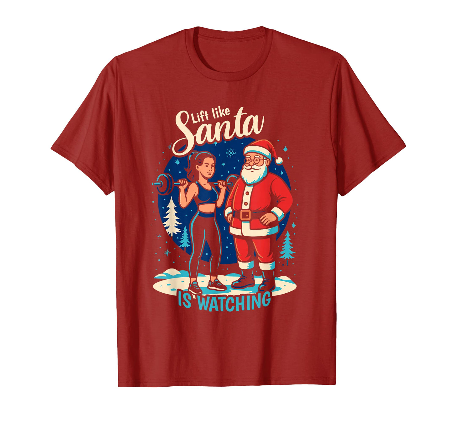 Funny Christmas Gym Santa Workout Humor T-Shirt