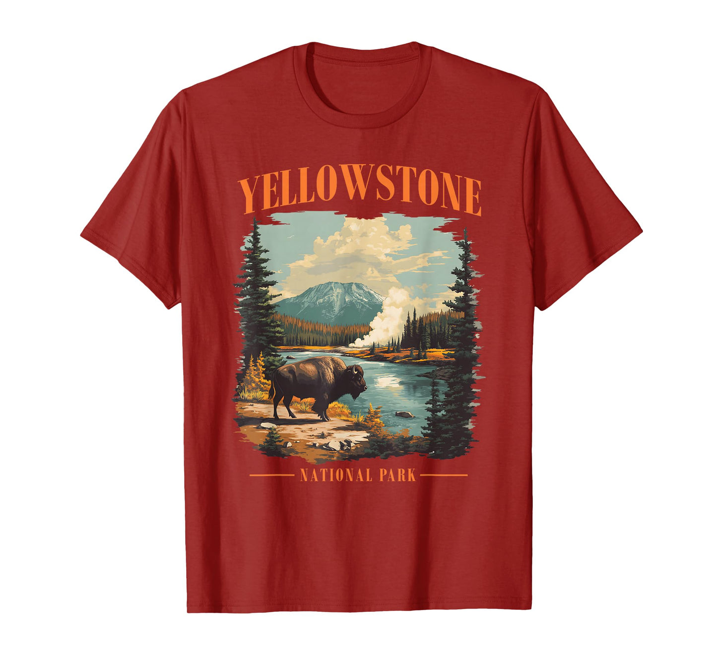 Yellowstone National Park Vintage Hiking Camping T-Shirt