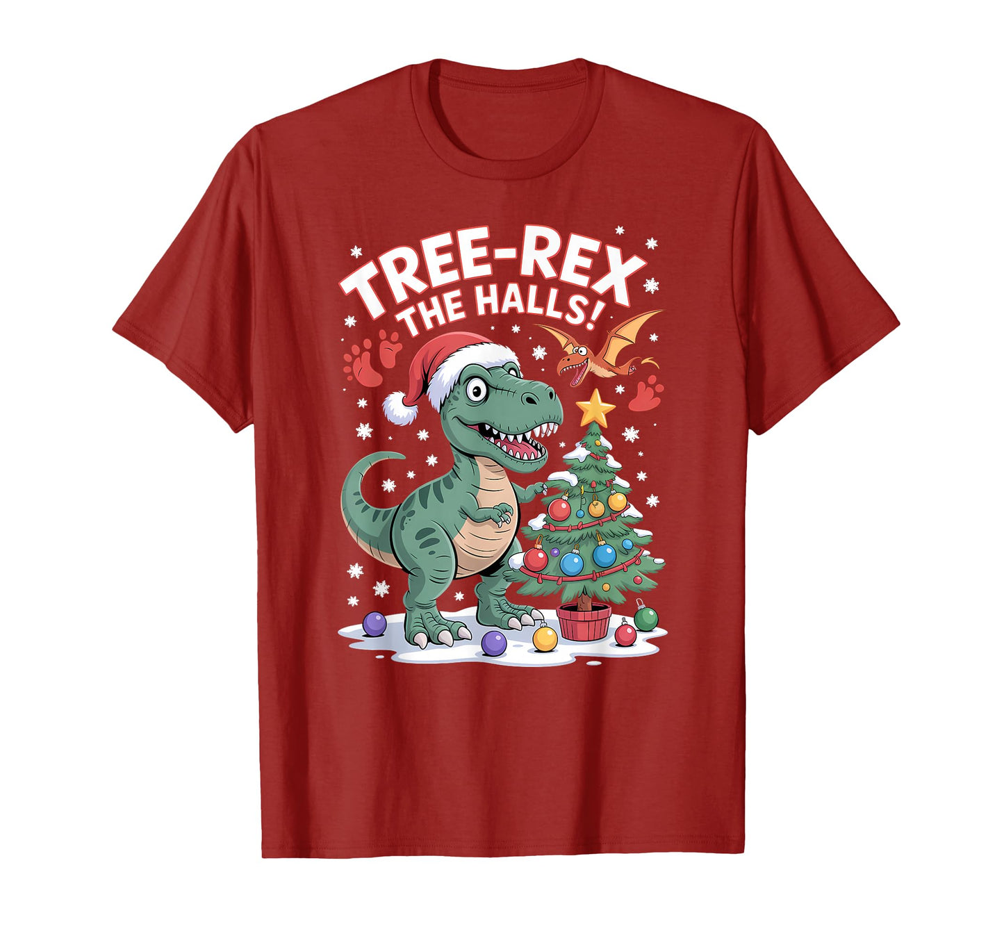 T Rex Decorating Tree Cute Holiday Dino Christmas Tree T-Shirt