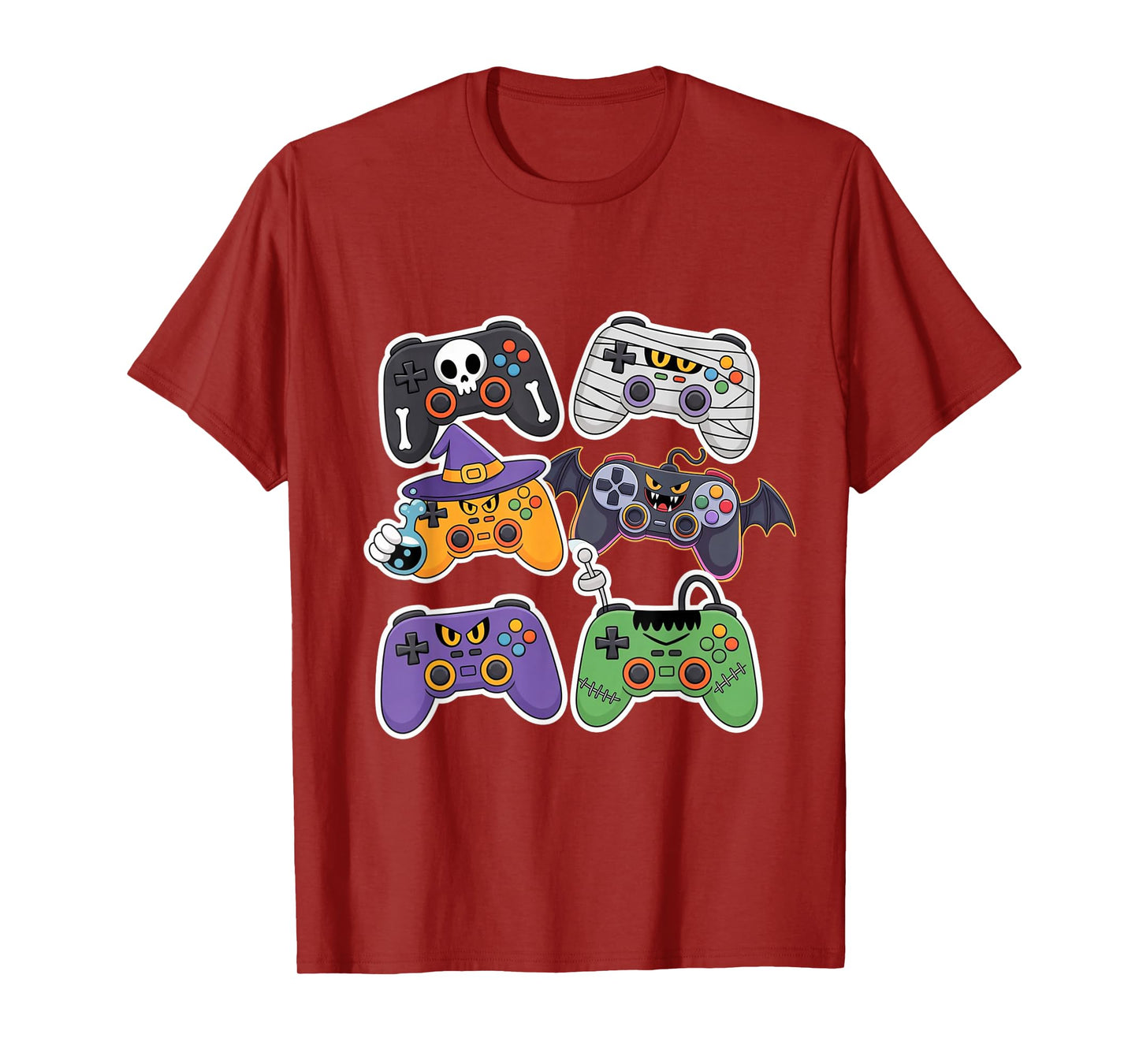 Video Game Controllers Skeleton Mummy Witch Vampire Monster T-Shirt