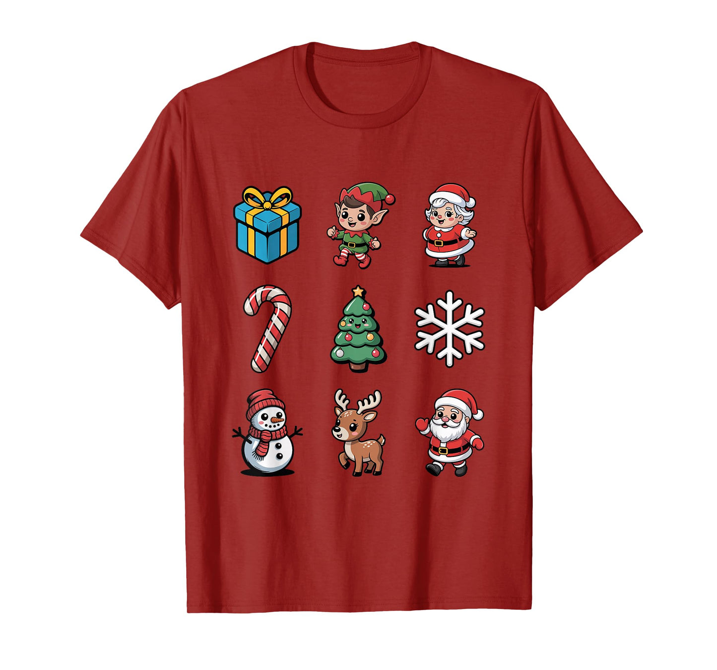 Cute Christmas Elf Tree Santa Reindeer Holiday T-Shirt