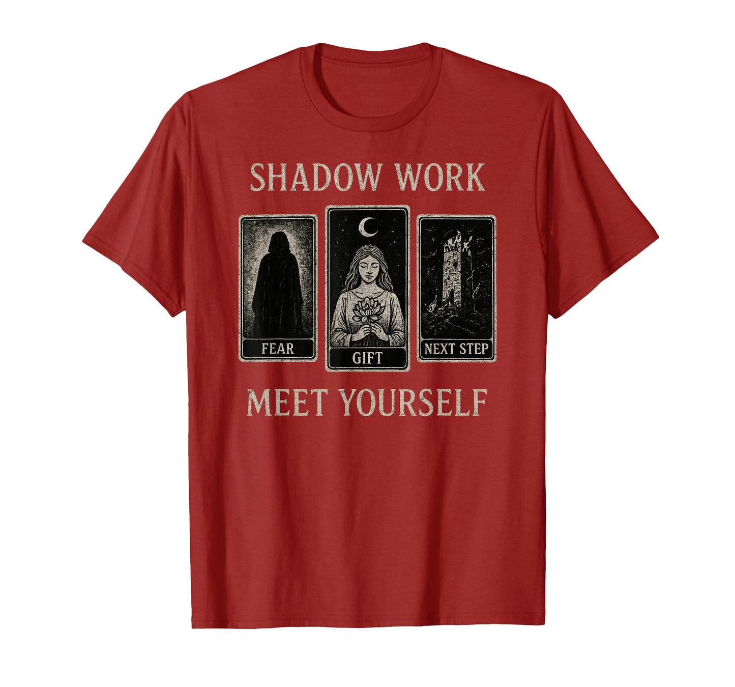 Shadow Work Tarot Tee Meet Yourself Occult Witchy Wiccan T-Shirt