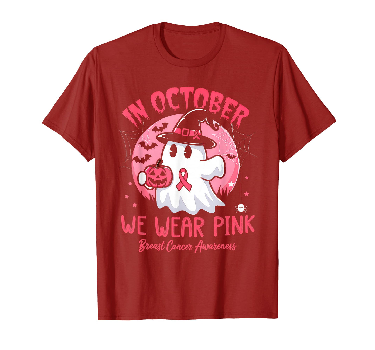 Breast Cancer Shirts Women Halloween in October We Wear Pink T-Shirt