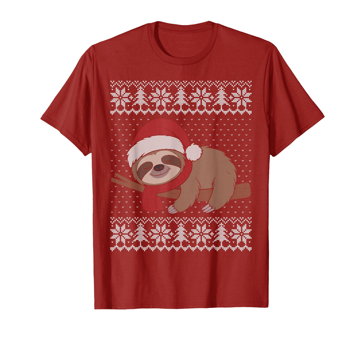 Sloth Ugly Christmas Sweater, Sloth Wearing Santa hat T-Shirt