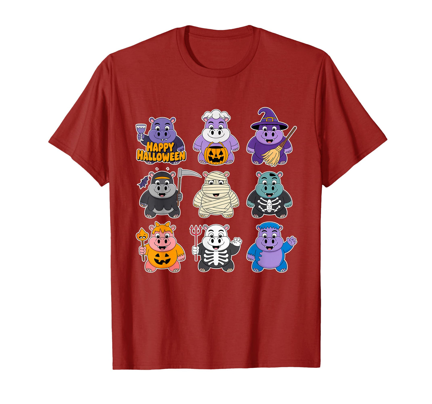 Hippo Ghost Witch Zombie Mummy Halloween Costume T-Shirt
